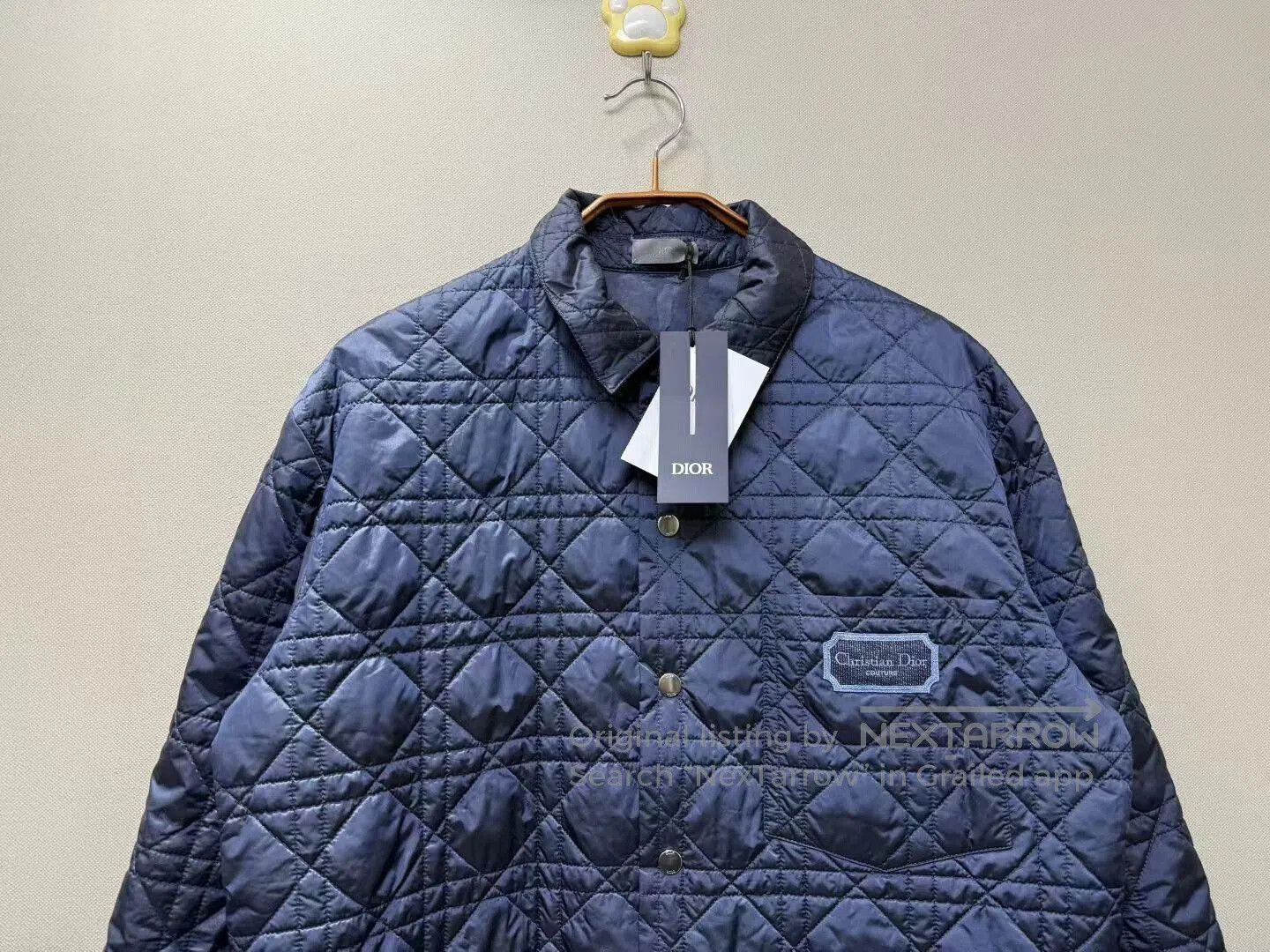 Dior Dior Navy Embroidered Logo Quilted Jacket. Size US L / EU 52-54 / 3 - 2 Thumbnail