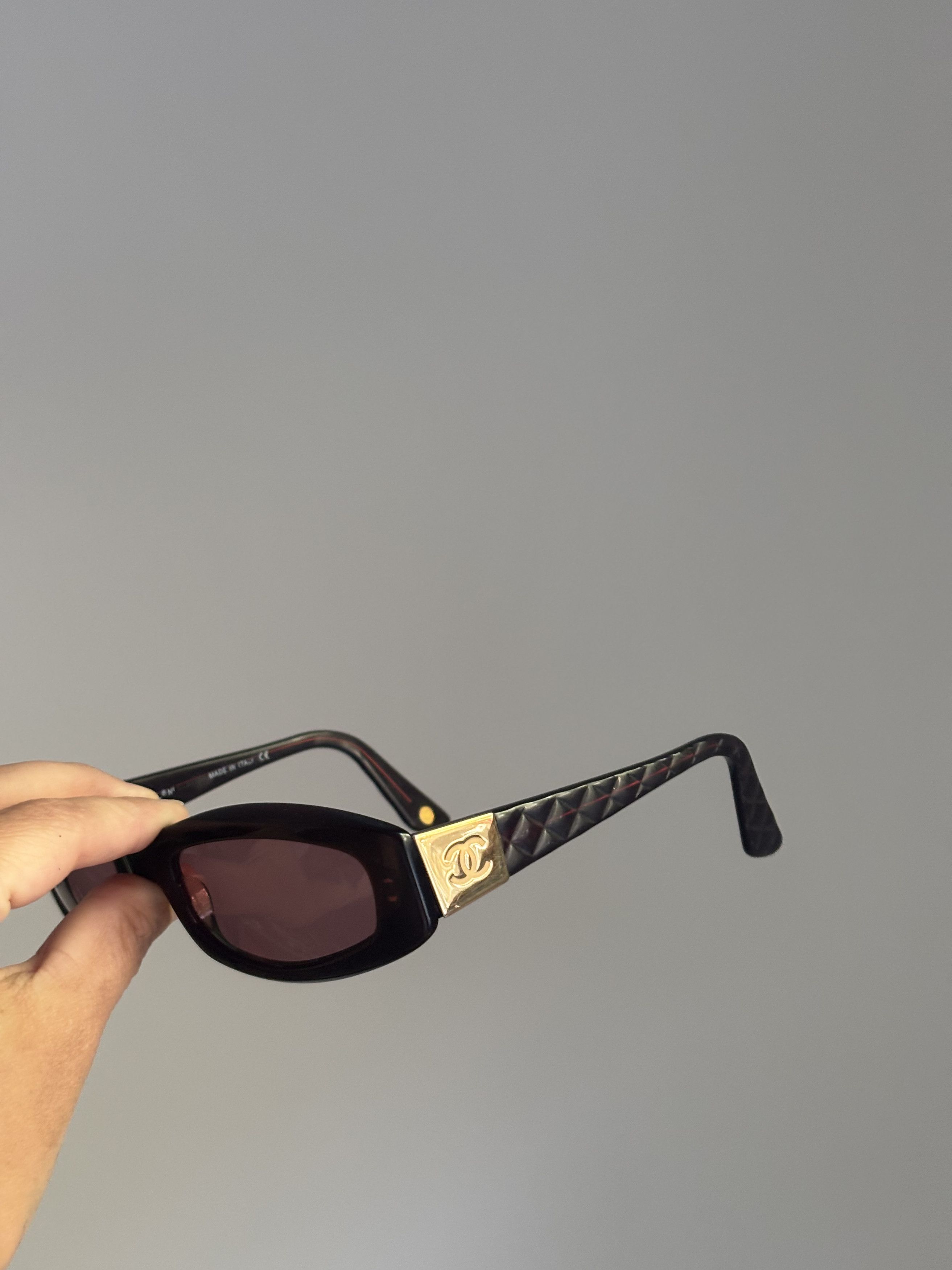 Chanel Sunglasses 5014 Rhinestone Logo Rimless Vintage