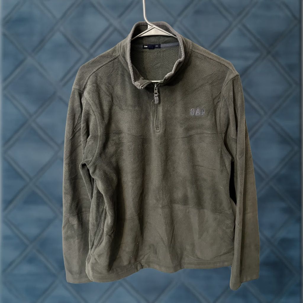 Gap VINTAGE Gap Gray Quarter Zip Fleece Jacket Mens Sz M Size US M / EU 48-50 / 2 - 1 Thumbnail