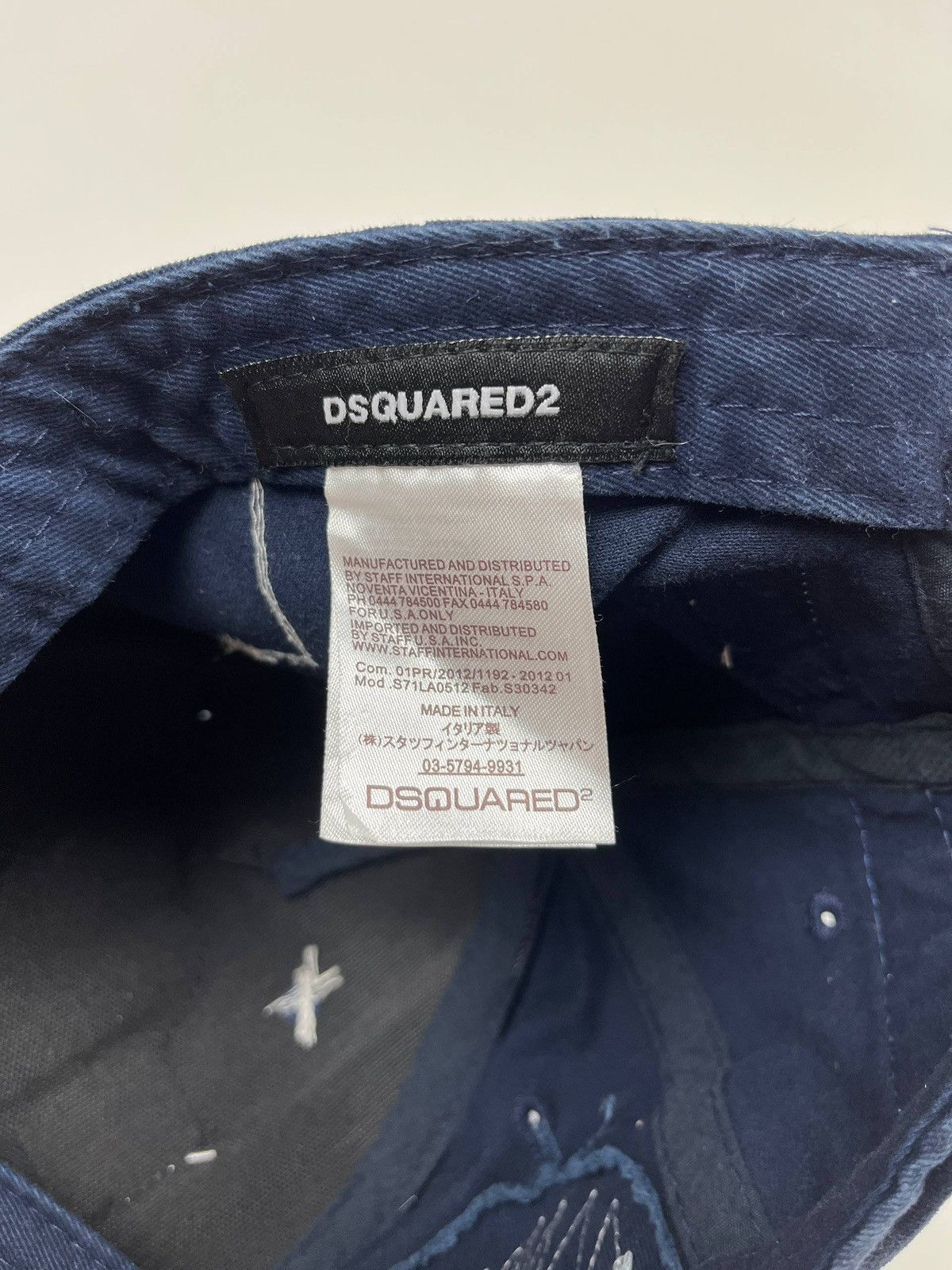 Dsquared2 Dsquared2 Distressed Baseball Cap Navy Blue Italy 🇮🇹 Y2K Size ONE SIZE - 9 Thumbnail