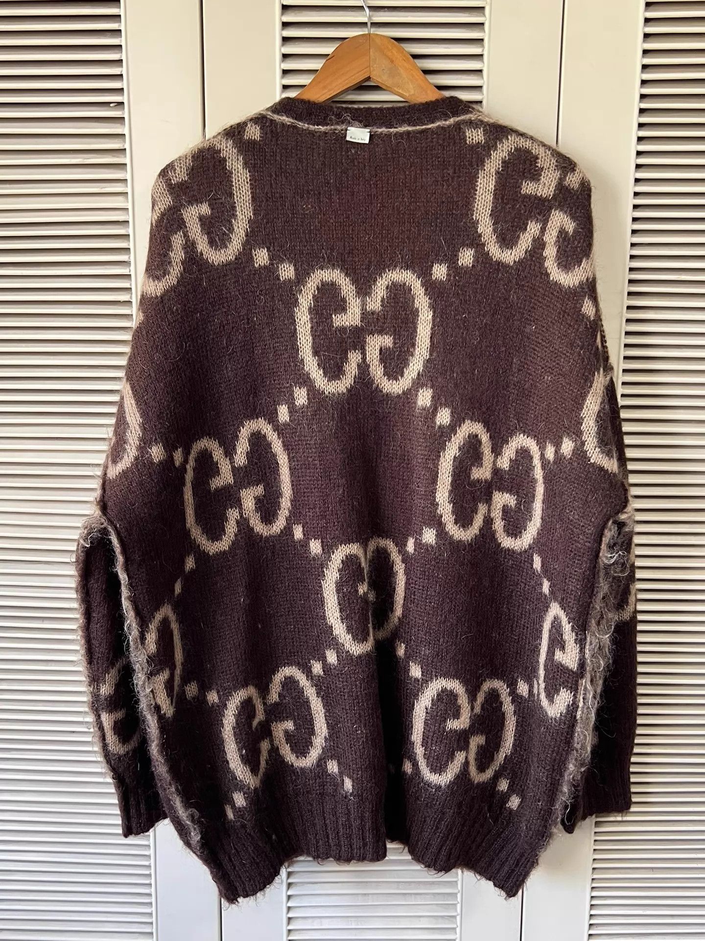 Gucci Gucci Double-Faced Mohair GG Monogram Cardigan Caramel L Size L / US 10 / IT 46 - 4 Thumbnail