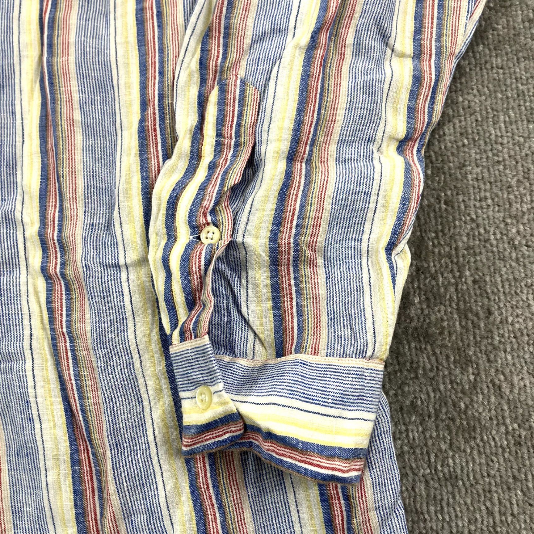 Polo Ralph Lauren Polo Ralph Lauren Shirt Mens Large Striped Blue Red Lowell Sport Linen Button Up Size US L / EU 52-54 / 3 - 6 Thumbnail