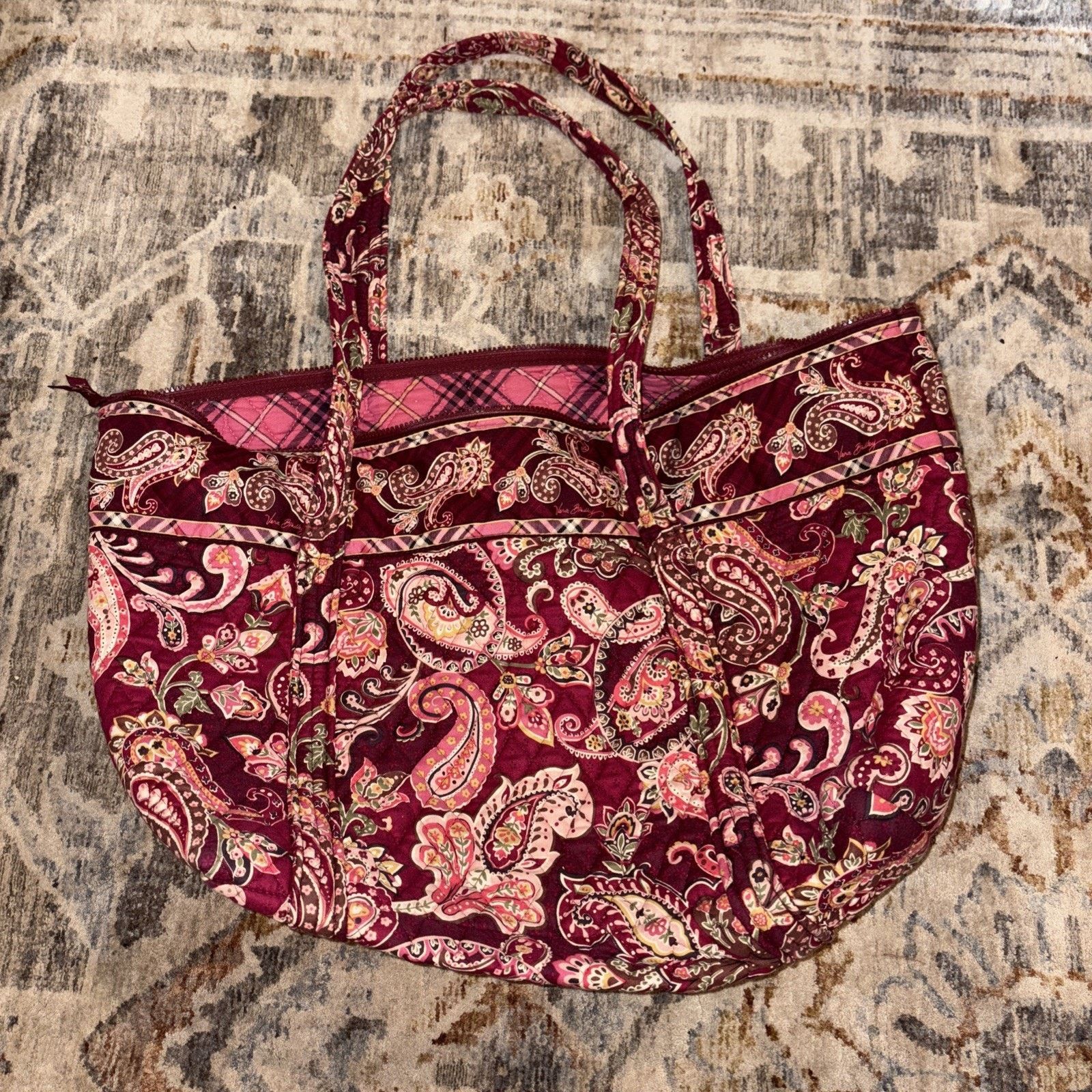 Vera Bradley Vera Bradley Large Tote And Pencil Pouch Raspberry Paisley Size ONE SIZE - 1 Thumbnail