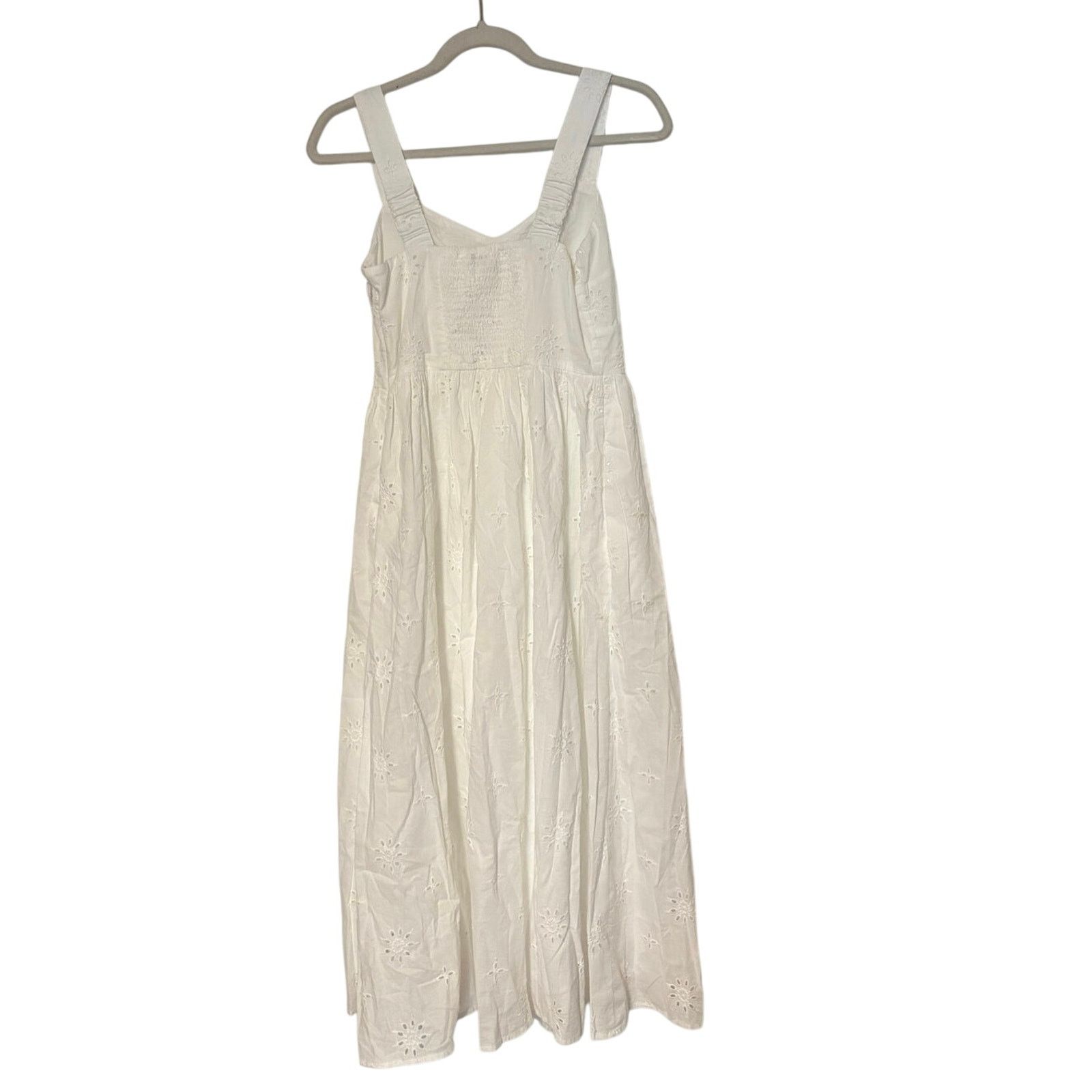 J.Crew NWT J.Crew Eyelet Midi Dress In White Size 4 Size S / US 4 / IT 40 - 6 Thumbnail