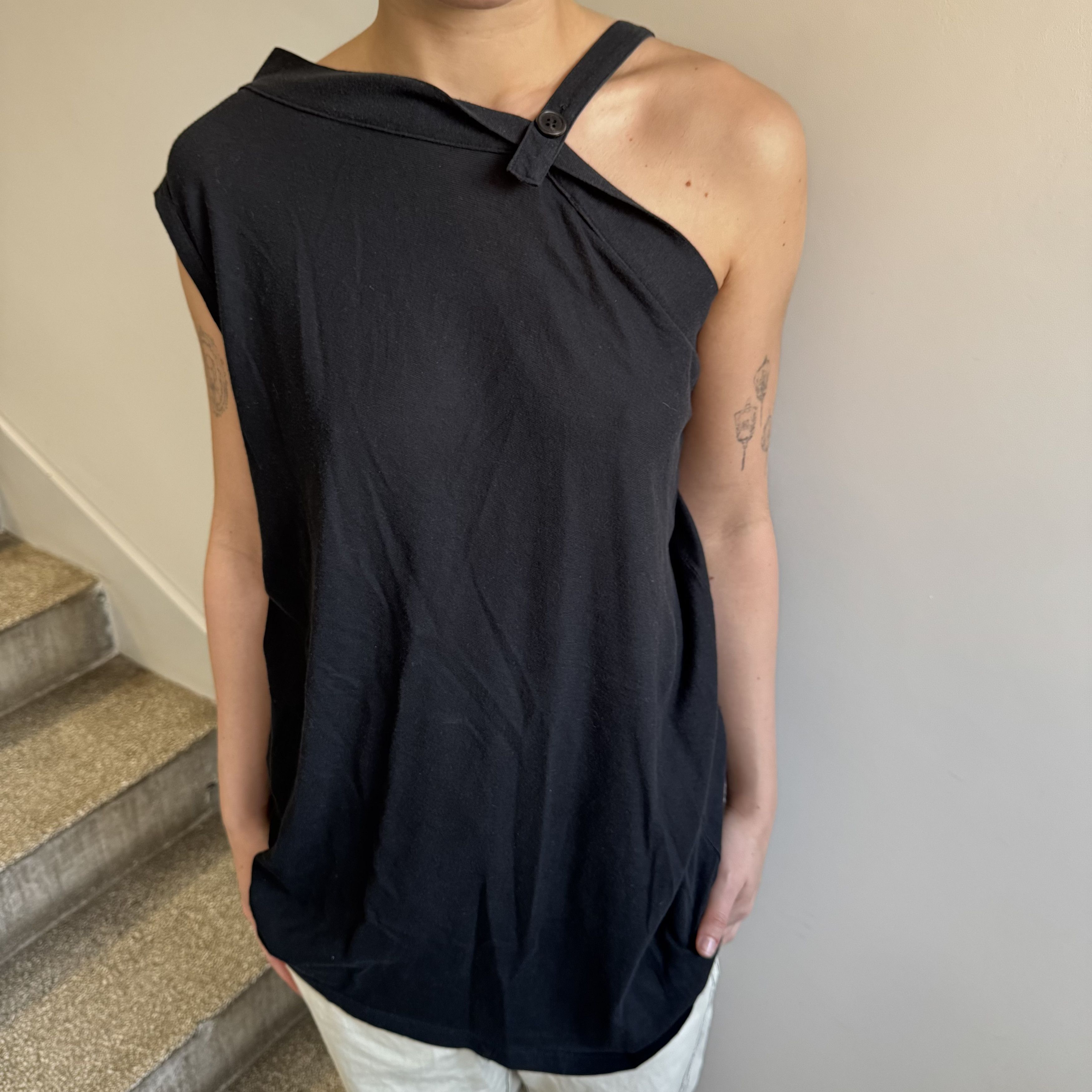 Ann Demeulemeester Ann Demeulemeester Deconstructed Asymmetrical Tank Top Size M / US 6-8 / IT 42-44 - 2 Thumbnail
