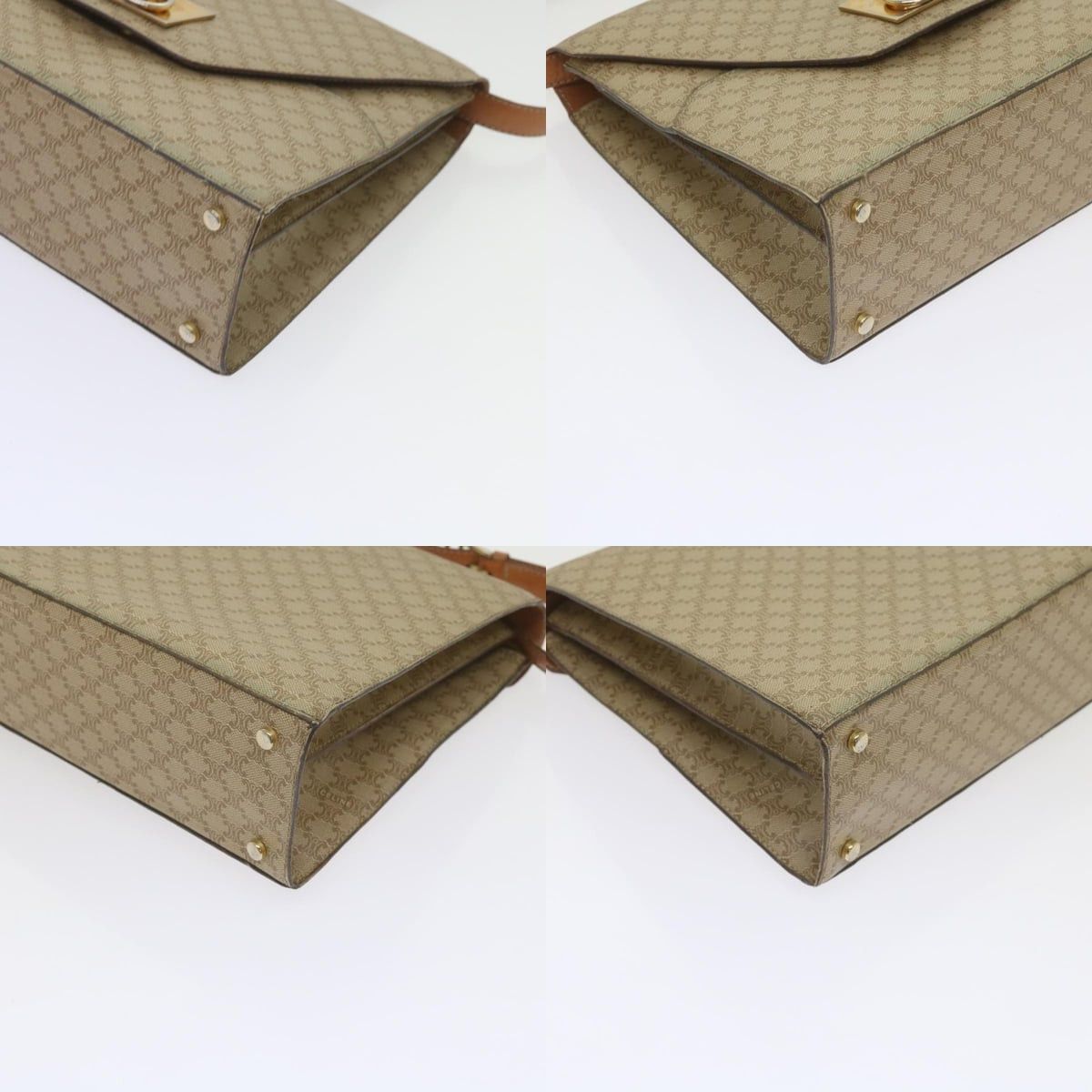 Celine CELINE Macadam Canvas Shoulder Bag Pvc Beige Brown Size ONE SIZE - 10 Thumbnail