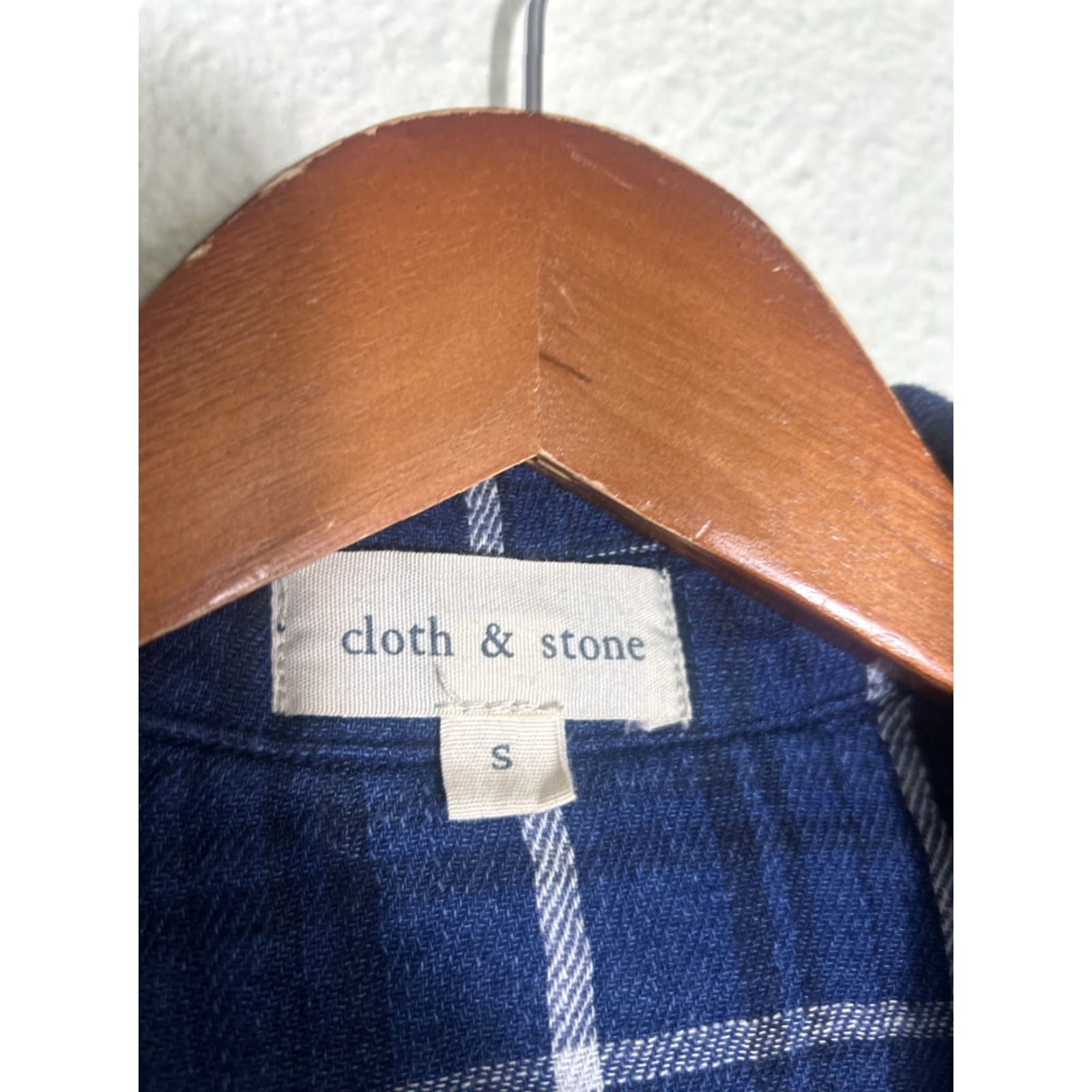 CLOT Cloth & Stone Womens Small Button-Up Long Sleeve Flannel Shirt Blue White Play Size S / US 4 / IT 40 - 6 Thumbnail