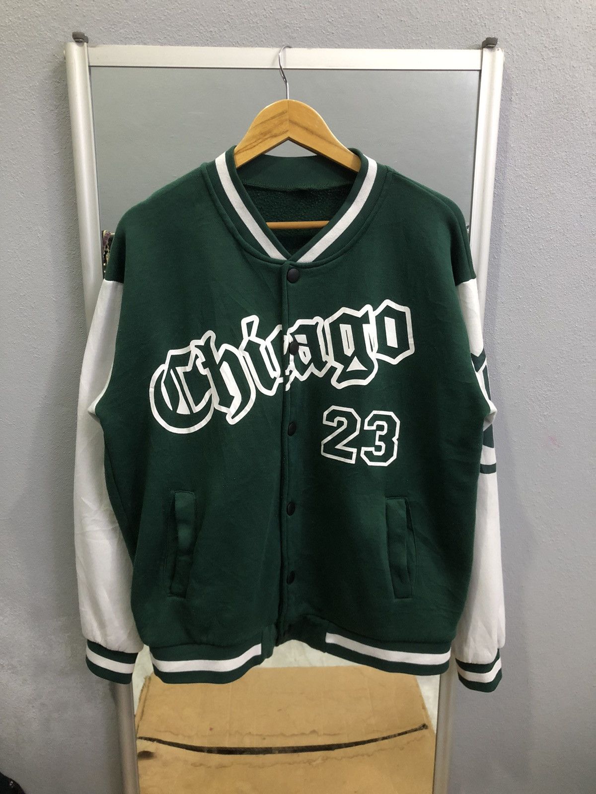 Other Vintage Chicago 23 Green White Varsity Jacket Size US M / EU 48-50 / 2 - 1 Thumbnail