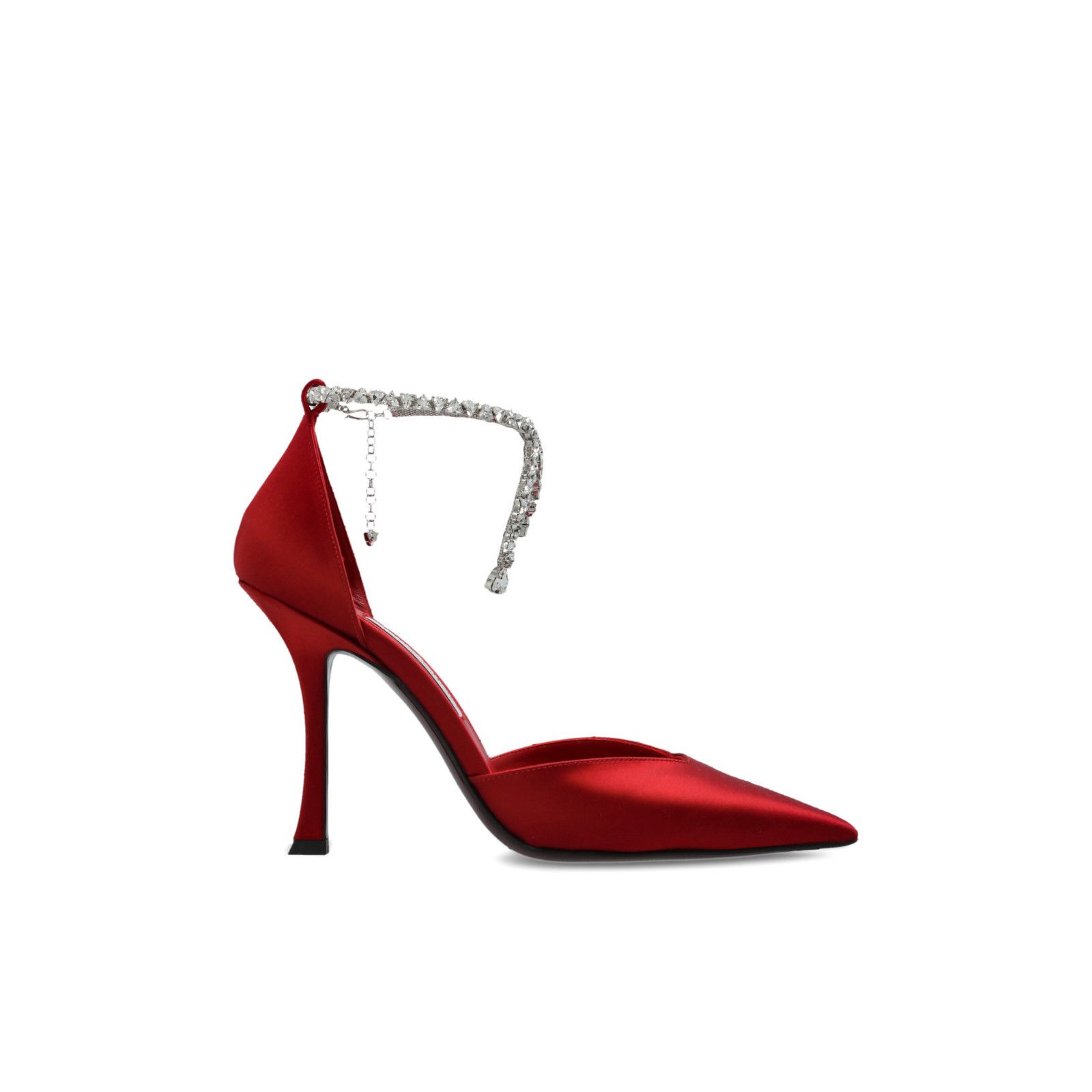 JIMMY CHOO 'Stevie' Red Satin High-Heeled Shoes New & Authen