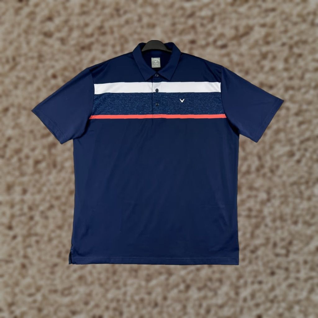 Callaway Callaway Polo Shirt Mens XL Blue Stripe Golf Polo Slim Fit Pol o Shirt Size US XL / EU 56 / 4 - 1 Thumbnail