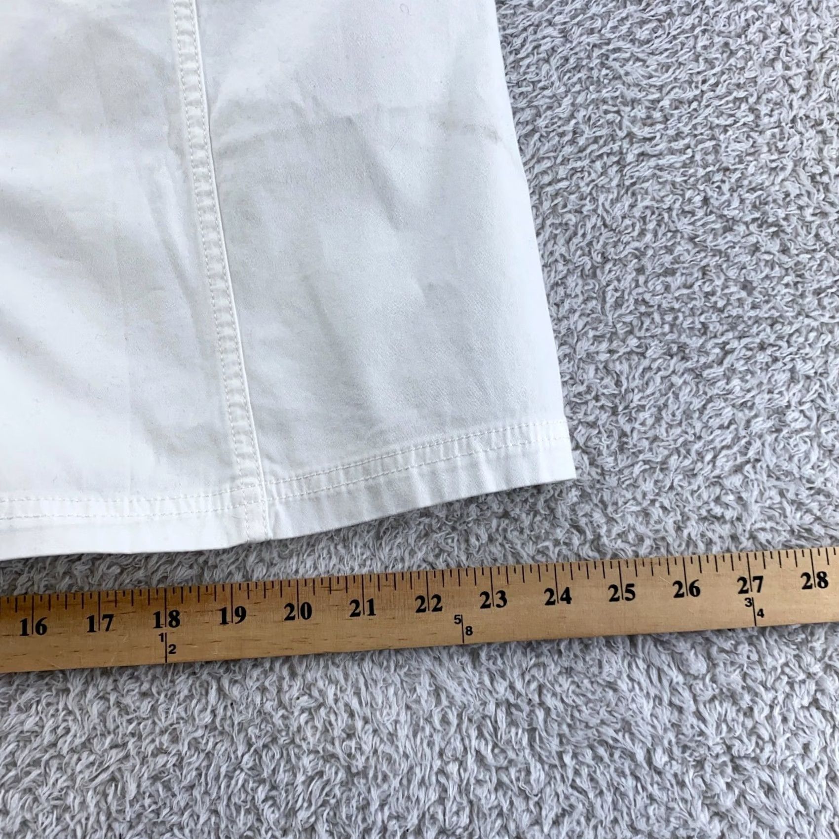 Orvis Orvis Pencil Mini Skirt Women 16 White Denim Super Stretch Vented Back Size 38" / US 16 / IT 52 - 7 Thumbnail