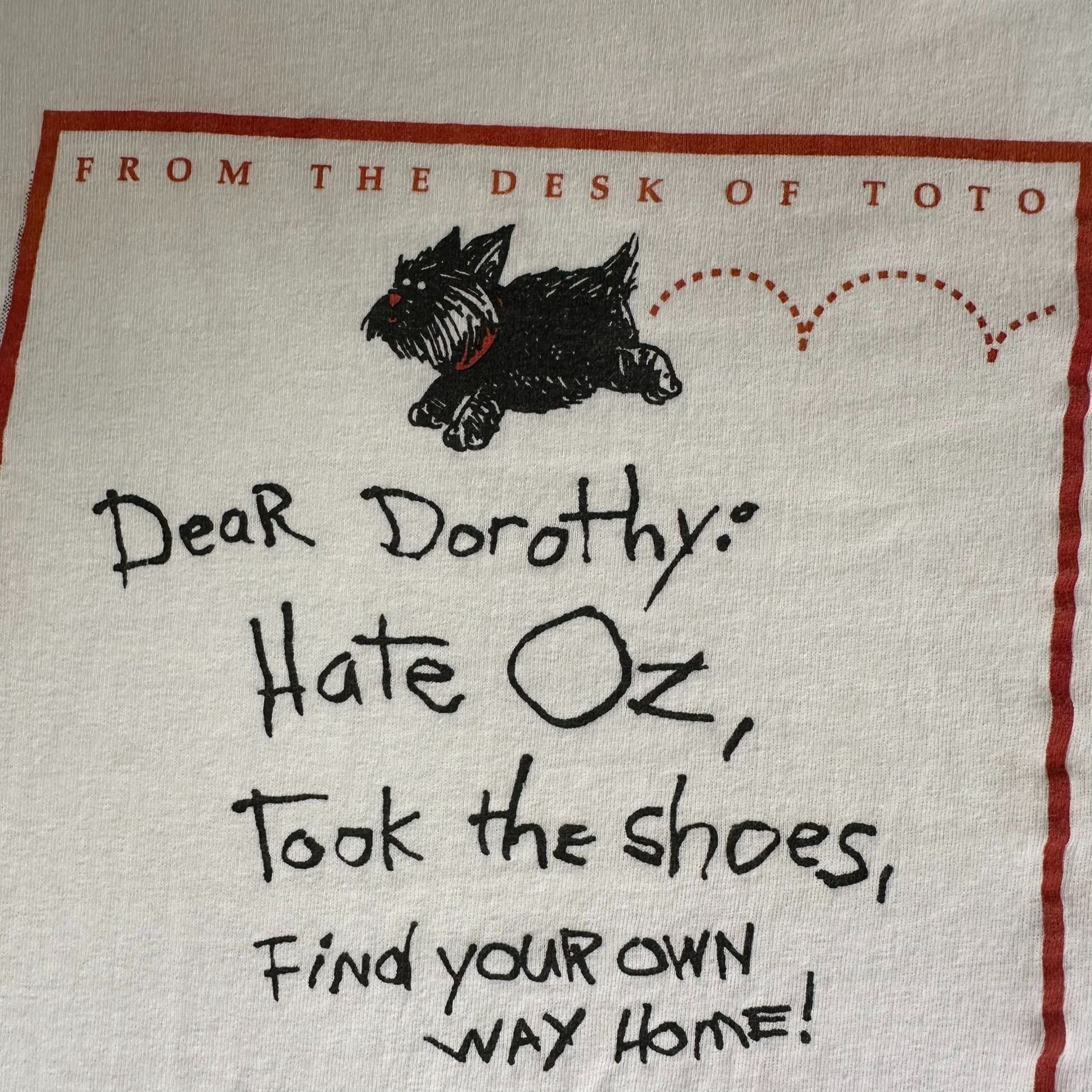 Gildan Vintage 90s Wizard of Oz T-Shirt Toto Dorothy Film Movie Tee Size US L / EU 52-54 / 3 - 3 Thumbnail