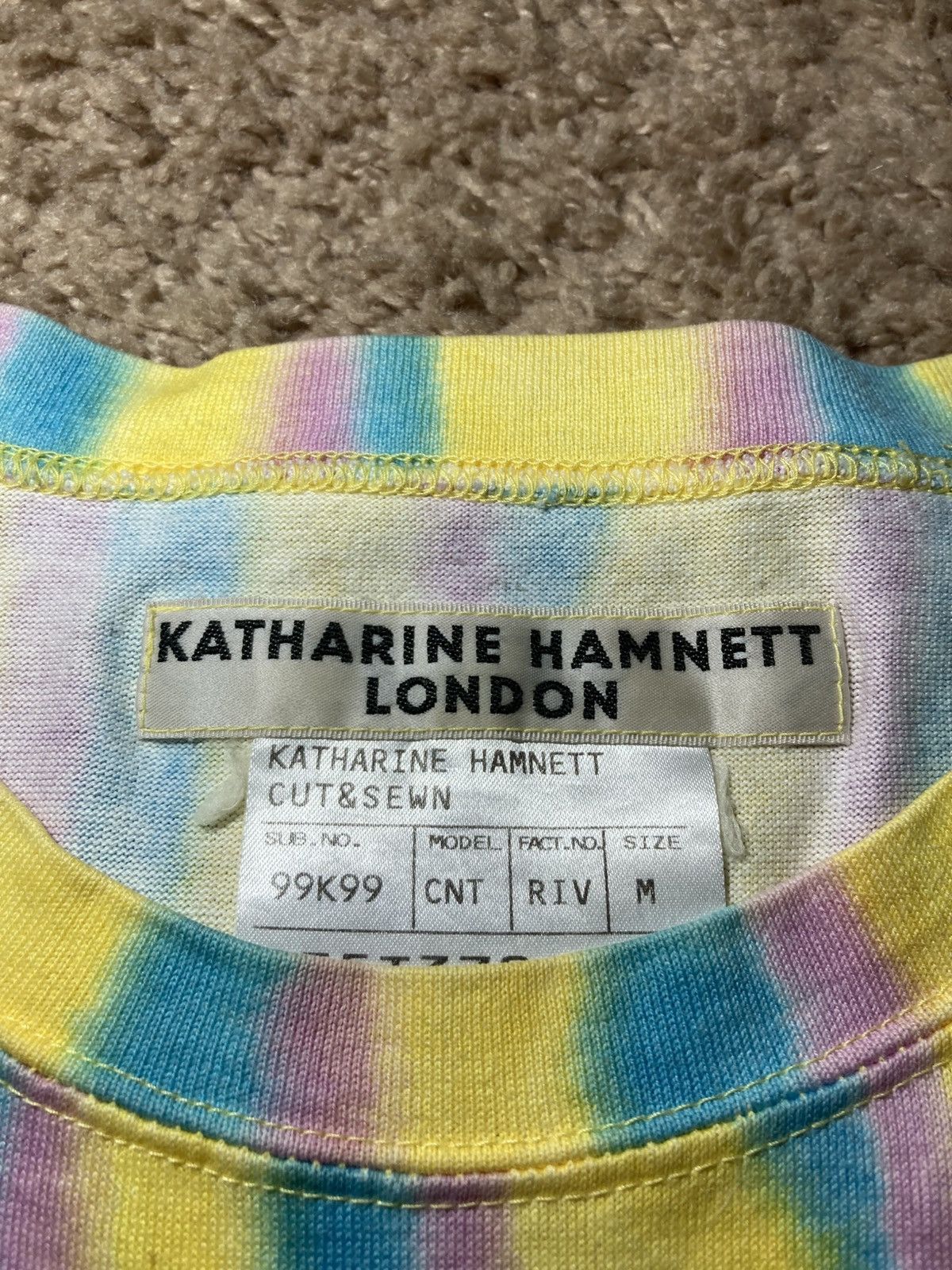 Katharine Hamnett London 2000s Katharine Hamnett Cotton Candy Brush Striped Pink 90s Size US M / EU 48-50 / 2 - 3 Thumbnail