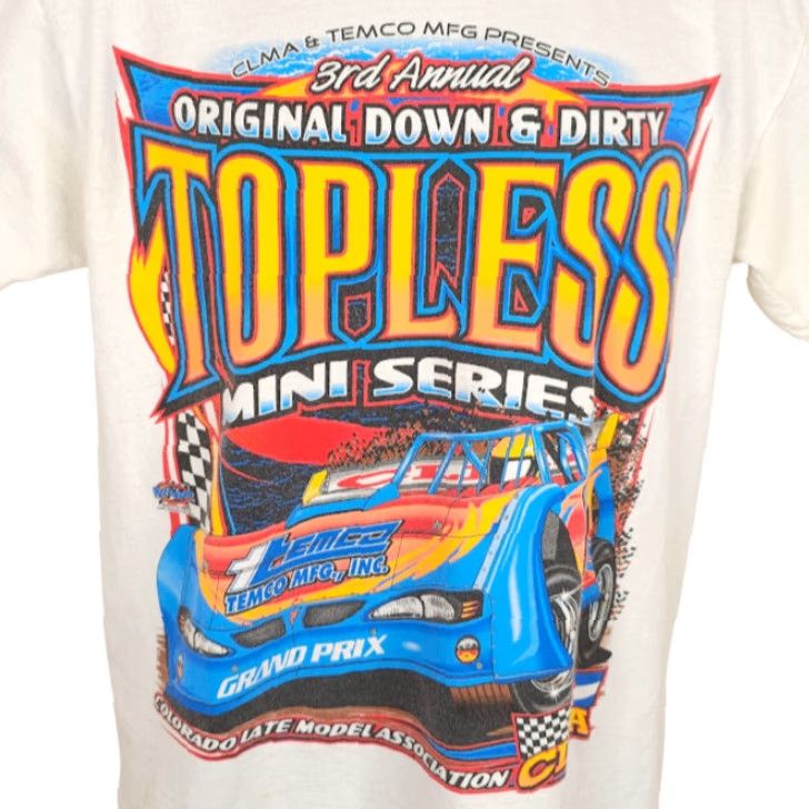 Gildan VINTAGE Gildan T-Shirt Mens M White Racing Dirt Track Y2K Down & Dirty Topless Size US M / EU 48-50 / 2 - 2 Thumbnail