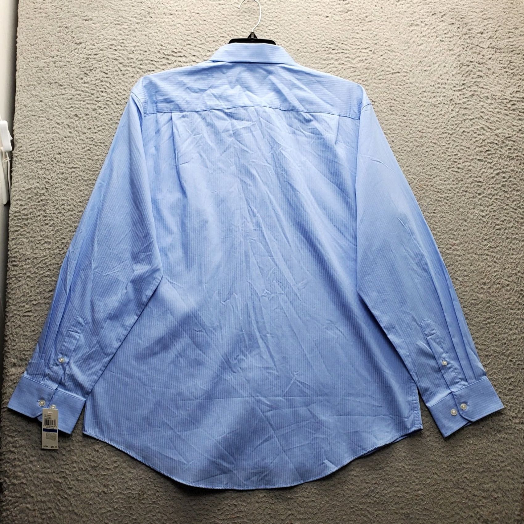 Van Heusen Van Heusen Dress Shirt Mens XL Blue Striped Flex Natural Stretch Stay Put Collar Cuffed Button-Down Casual Formal Mens XL Blue Striped Shirt Size 46R - 2 Thumbnail