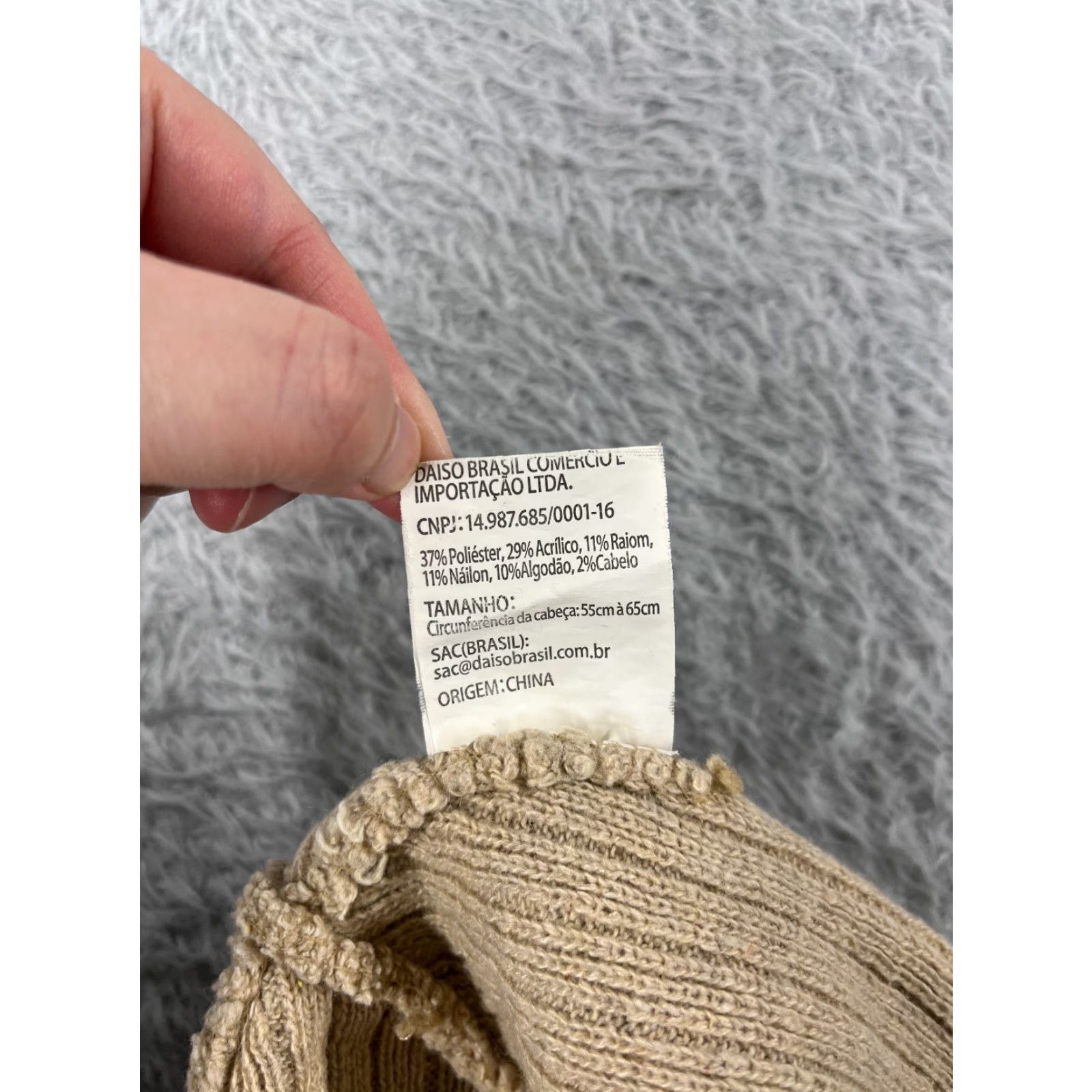 Vintage Daiso Beanie Adult One Size Beige Knit Ribbed Acrylic Polyester Blend Ski Hat Size ONE SIZE - 6 Thumbnail