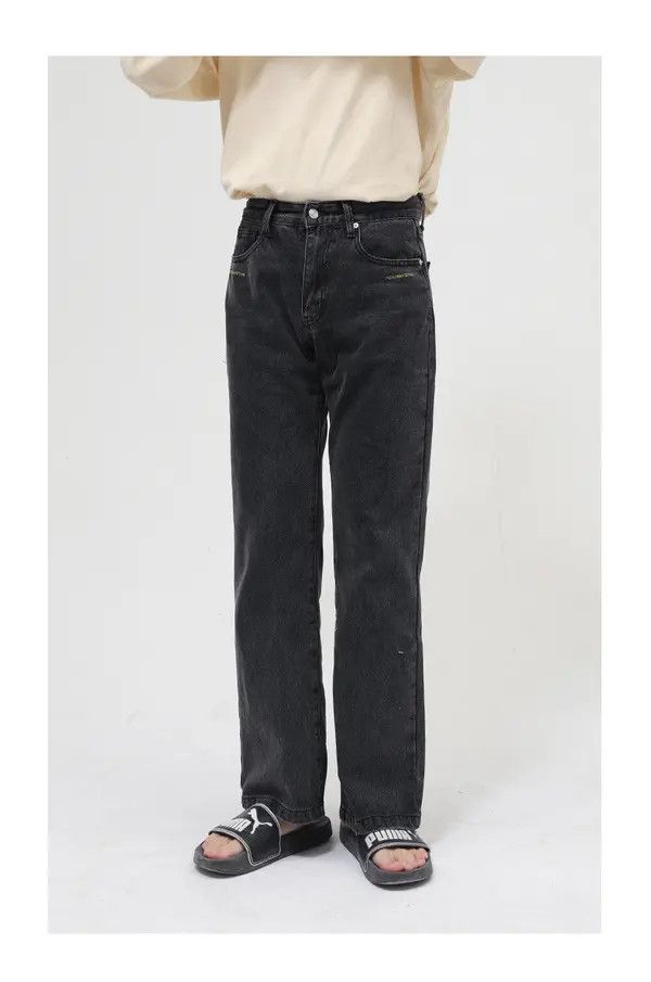 VIBE Japanese retro loose solid color washed waist flared jeans Size US 32 / EU 48 - 4 Thumbnail