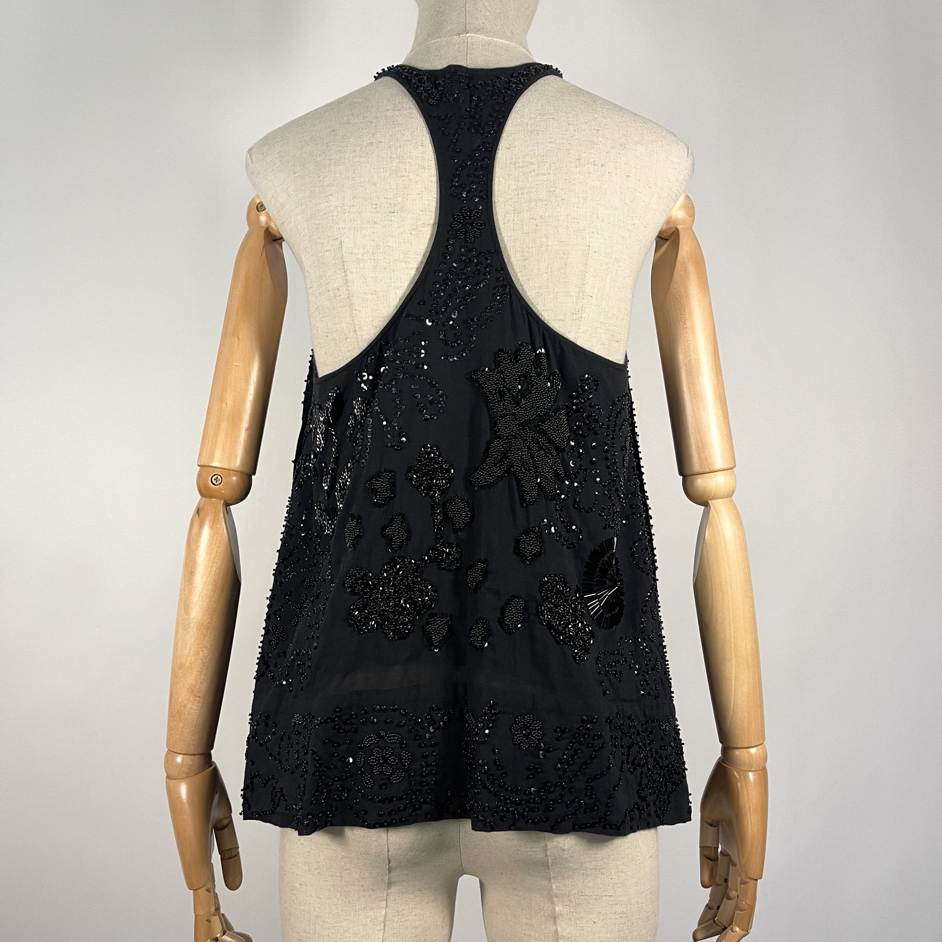 Peachoo + Krejberg PEACHOO + KREJBERG Black Hand-Embroidered Top size M Size M / US 6-8 / IT 42-44 - 5 Thumbnail