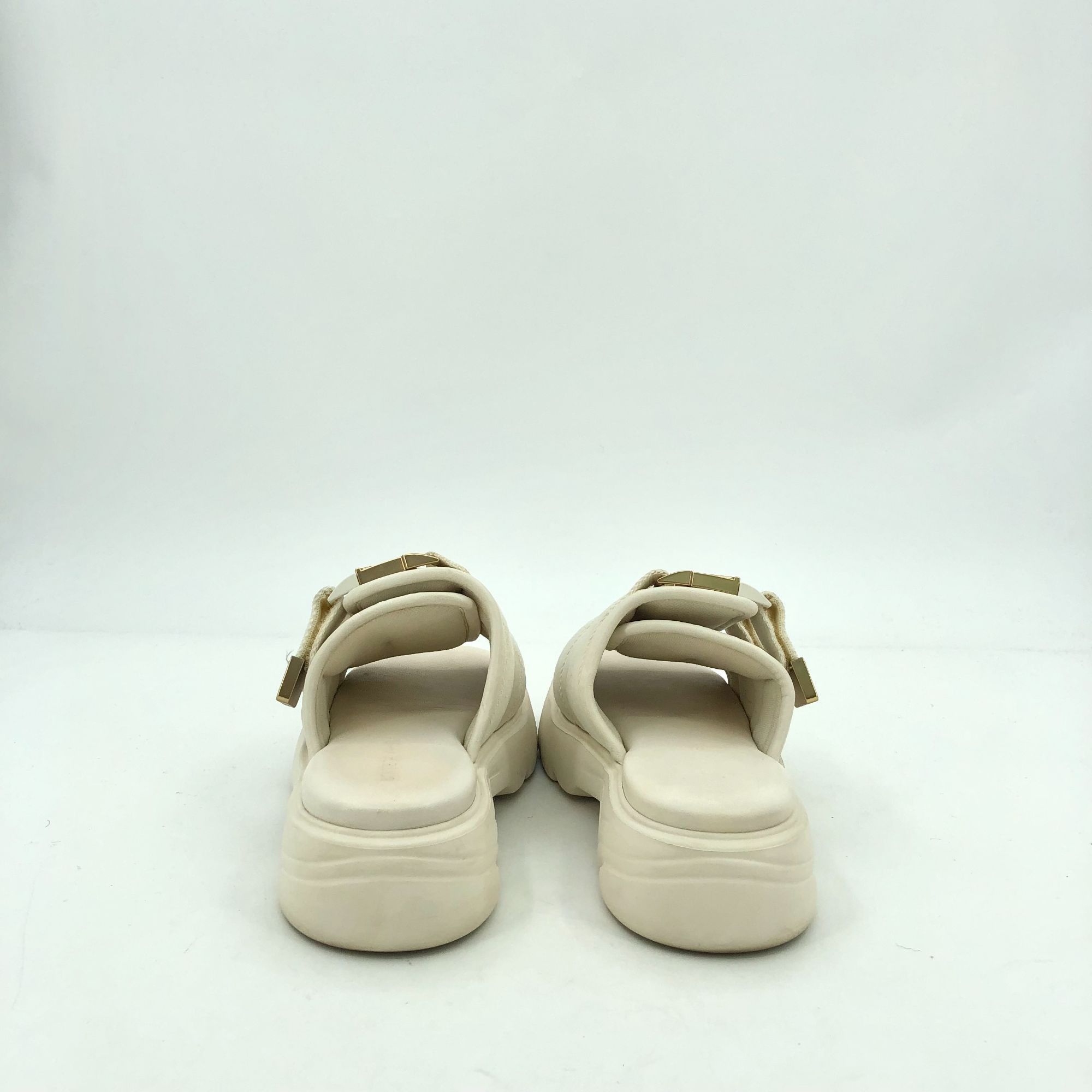 Bottega Veneta Bottega Veneta BV Flash Beige Strappy Thick-Soled Leather Sl Size US 5 / IT 35 - 5 Thumbnail