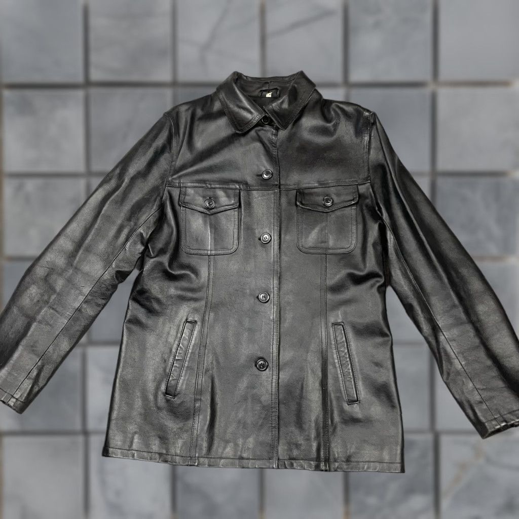 Vintage VINTAGE Michelangelo Leather Jacket Womens Small Black Firenze Made in Italy Casual Rare Leather Motorcycle Jacket Womens Small Black 1990s Size L / US 10 / IT 46 - 1 Thumbnail