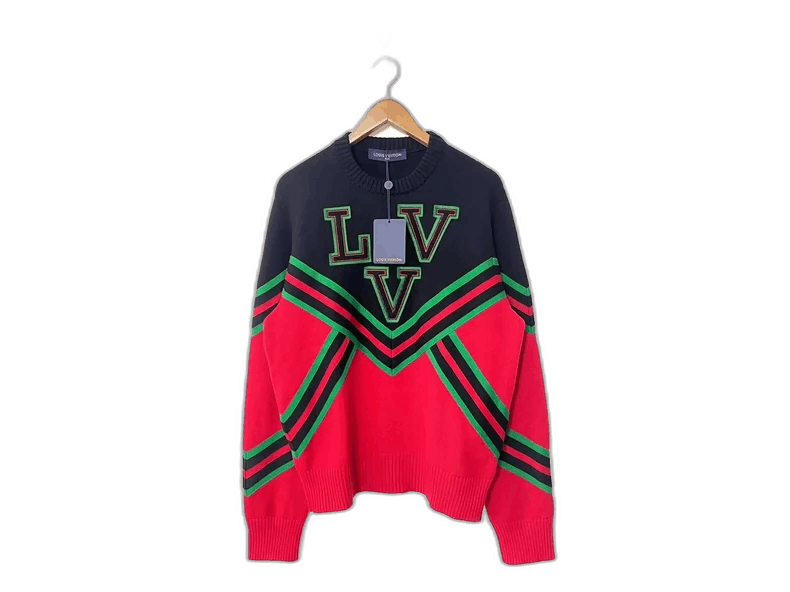Louis Vuitton Louis Vuitton Red Green Striped Sweater Size US L / EU 52-54 / 3 - 1 Thumbnail