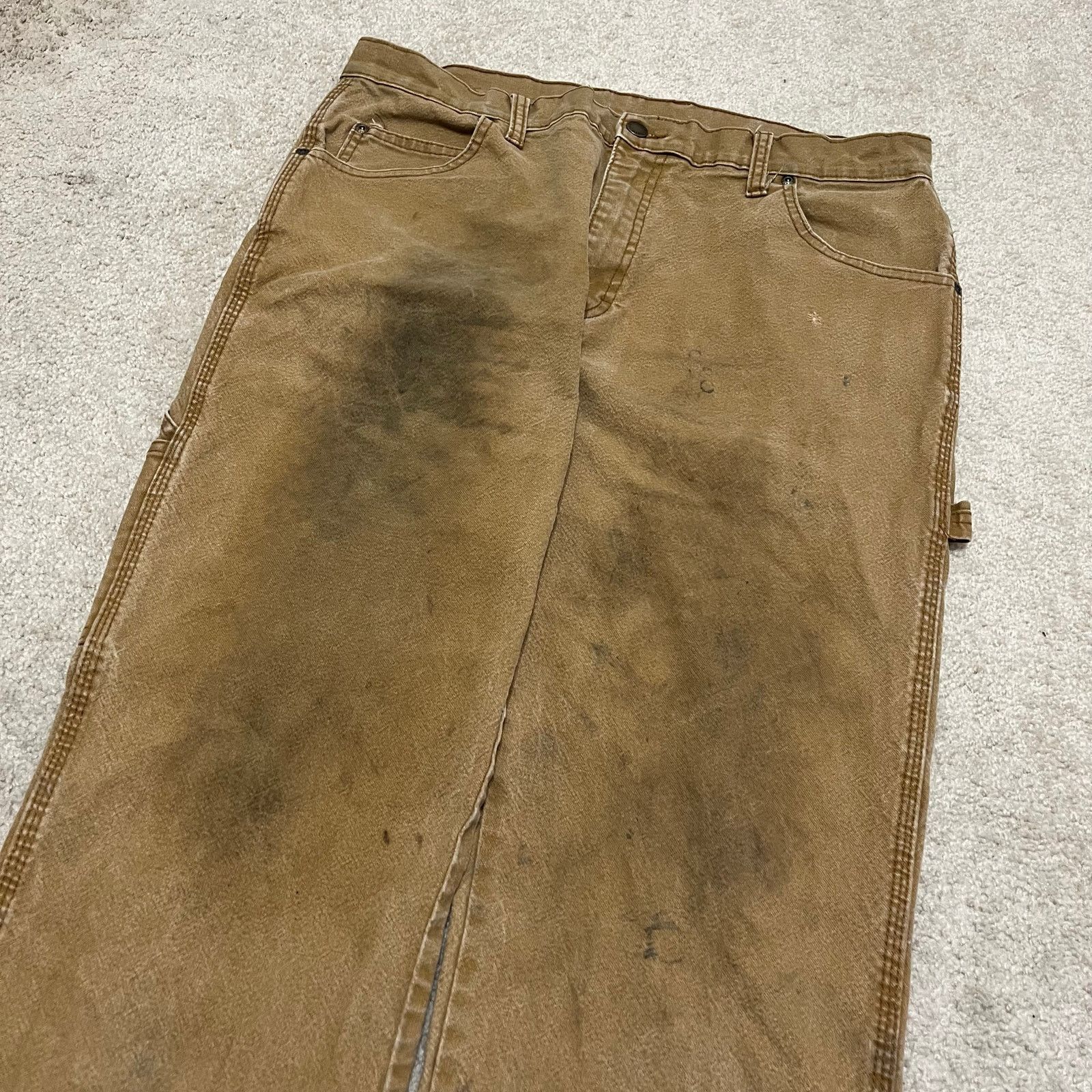 Dickies Dickies Distressed Faded Carpenter Tan Workwear Pants 34x32 Size US 34 / EU 50 - 4 Thumbnail
