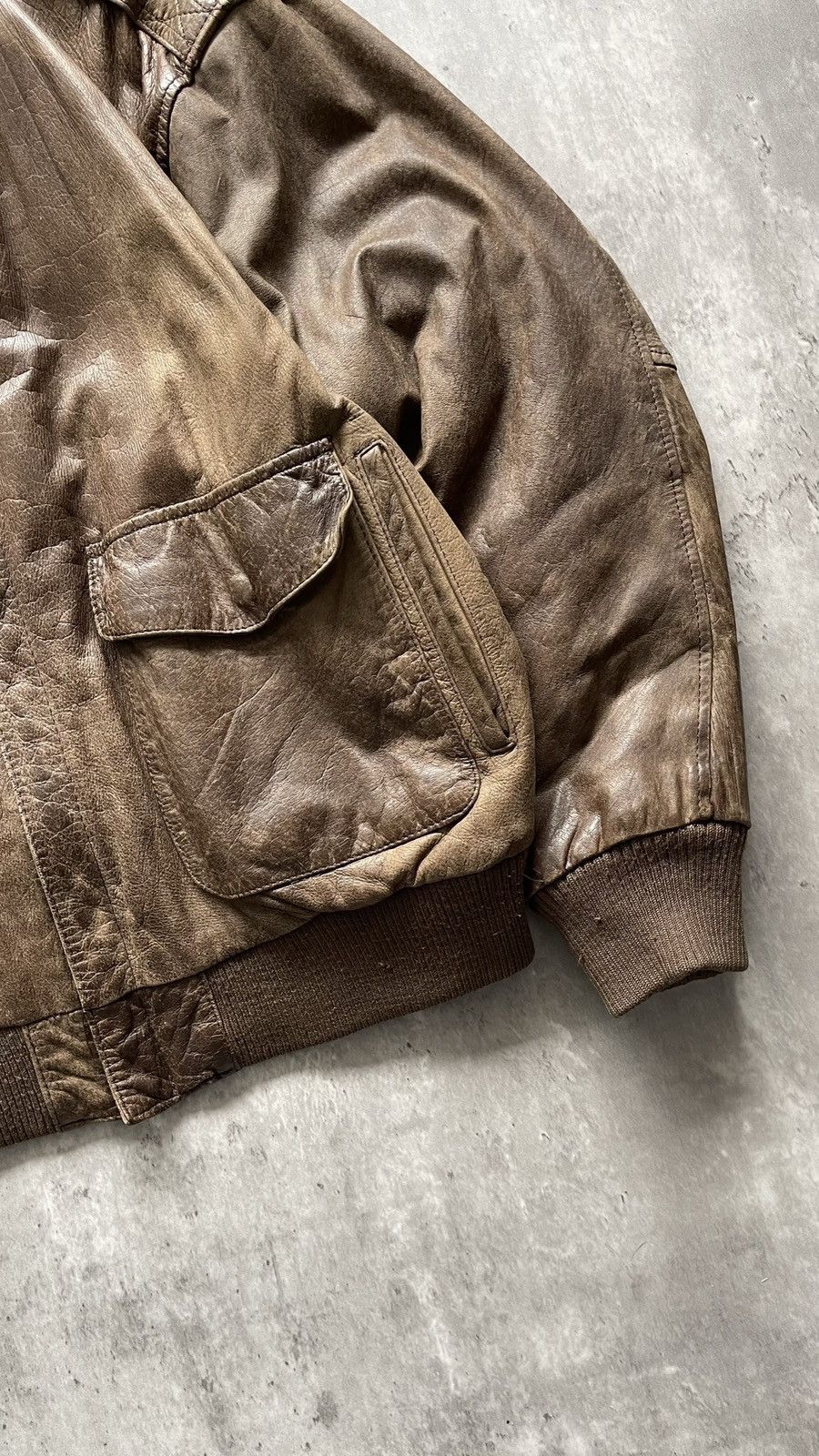 Avirex × Japanese Brand × Vintage VINTAGE FADED BROWN FLIGHT LEATHER JACKET Size US L / EU 52-54 / 3 - 4 Thumbnail