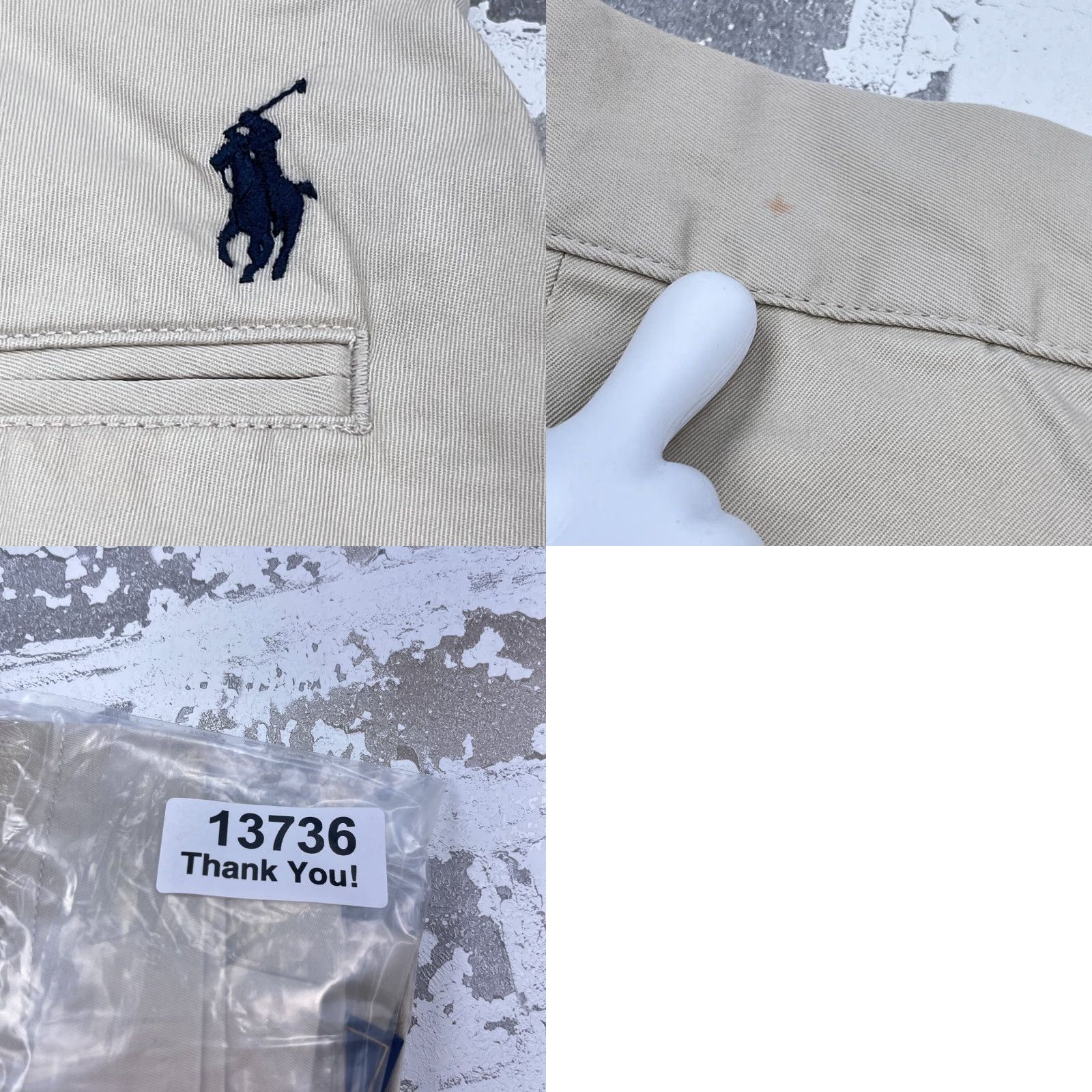 Polo Ralph Lauren Chino Shorts Men 32 Tan Khaki Flat Front Twill VTG Private label Polo
