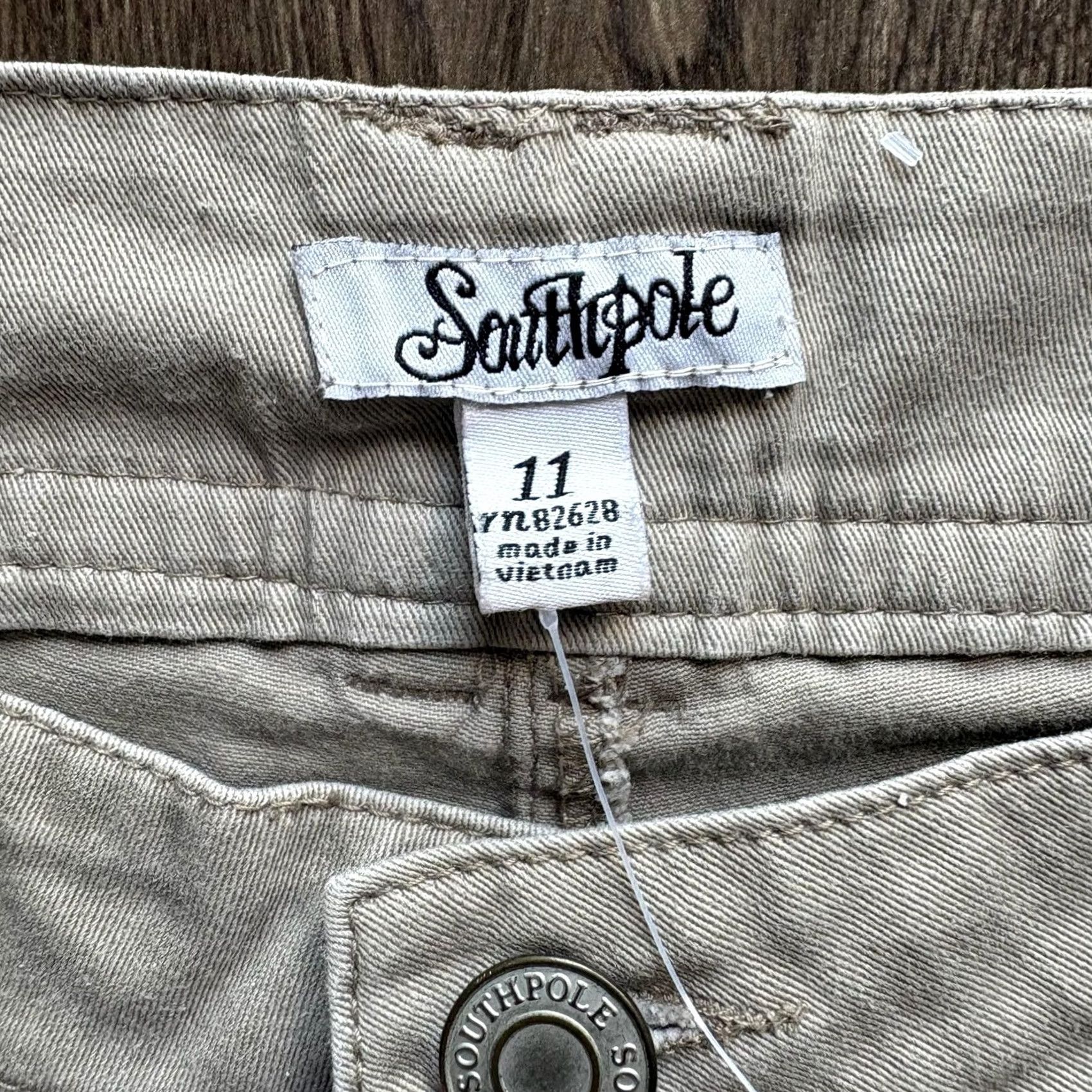 Southpole Southpole Pants Juniors 11 Beige Twill Y2K Bootcut Flare Straight Casual Khaki Workwear Size 32" / US 10 / IT 46 - 3 Thumbnail