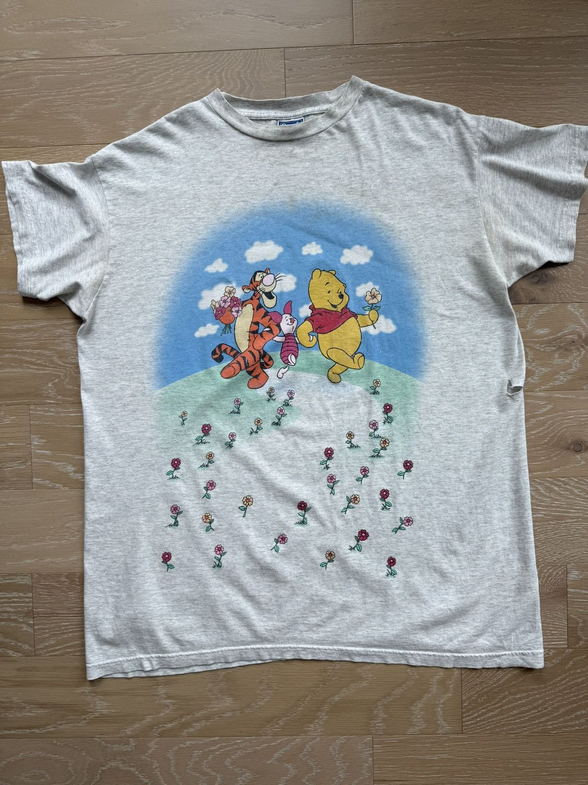 Disney Vintage Winnie the Pooh Tigger Piglet Flower Sleep Shirt Size L / US 10 / IT 46 - 9 Thumbnail