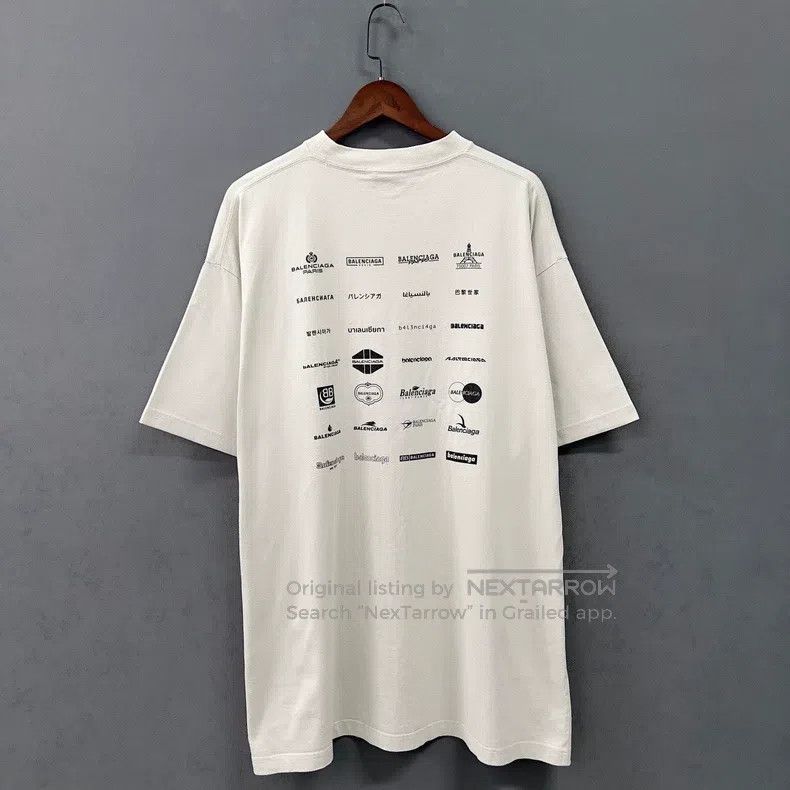 Balenciaga Balenciaga White Multi-Element Printed Logo Short Sleeve Size US L / EU 52-54 / 3 - 2 Thumbnail