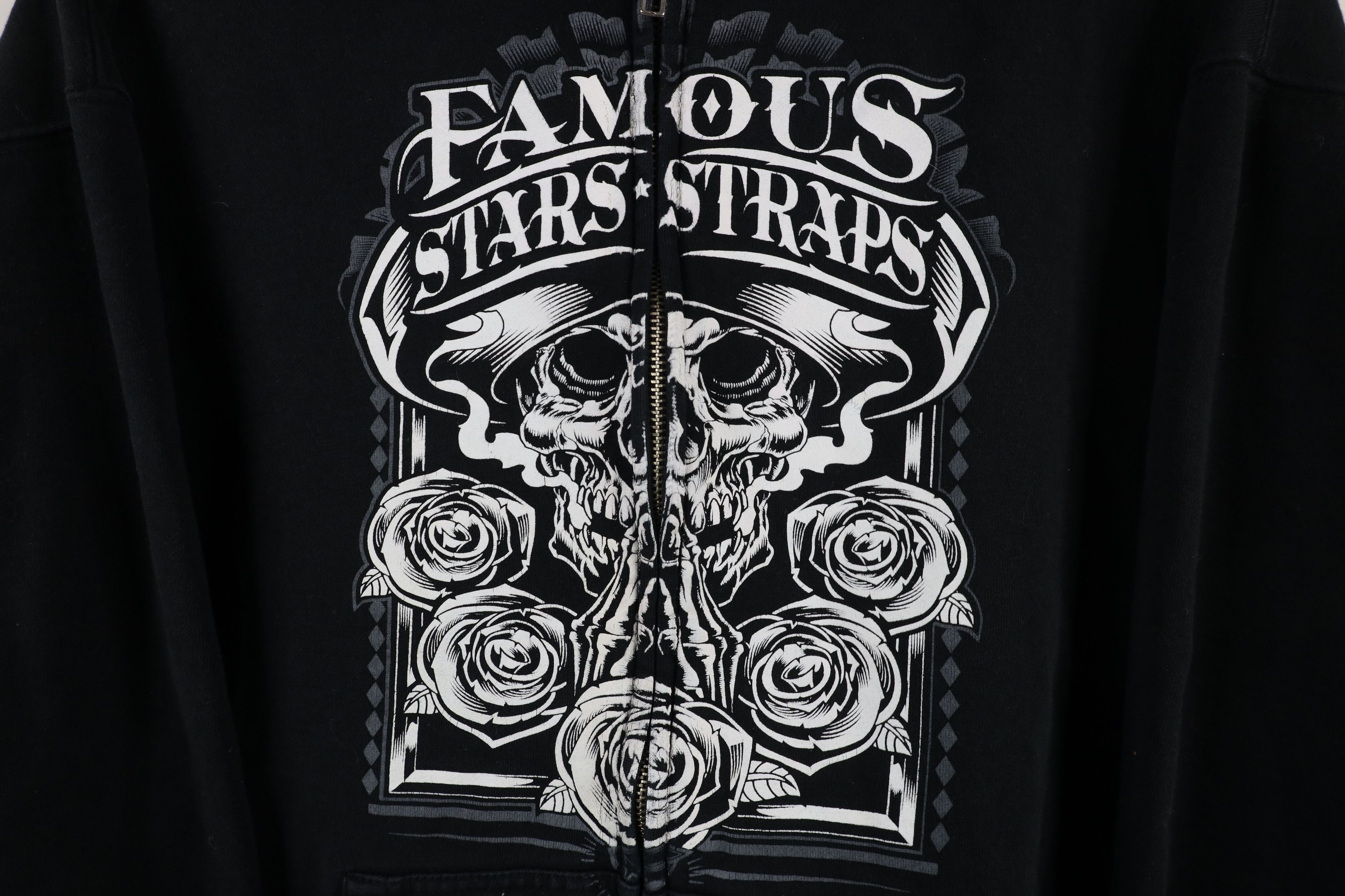 Famous Stars And Straps × Vintage Vintage Famous Stars and Straps Skull Rose Full Zip Hoodie Size US M / EU 48-50 / 2 - 4 Thumbnail