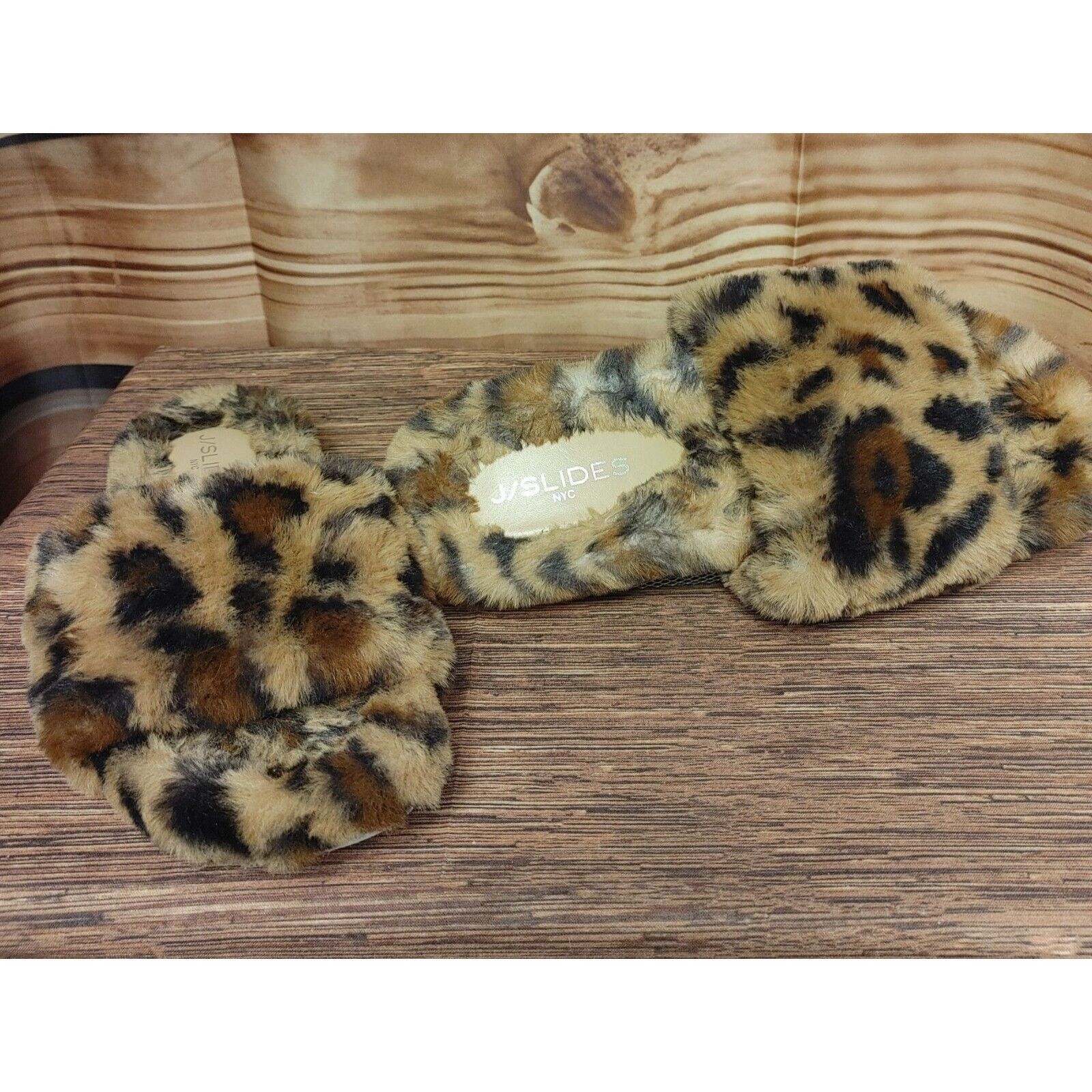 Other J/Slides NYC Women's Cheetah Print Faux Fur Slipper Slides 9 Size US 9 / IT 39 - 1 Thumbnail