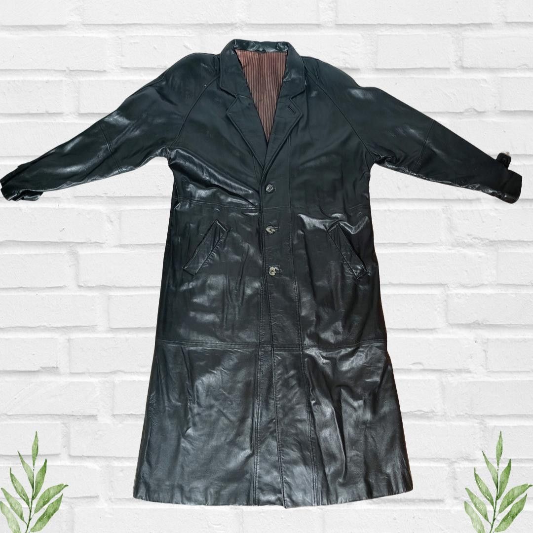 Tannery West Tannery West Women's Vintage Black Leather Overcoat Size L Size L / US 10 / IT 46 - 5 Thumbnail