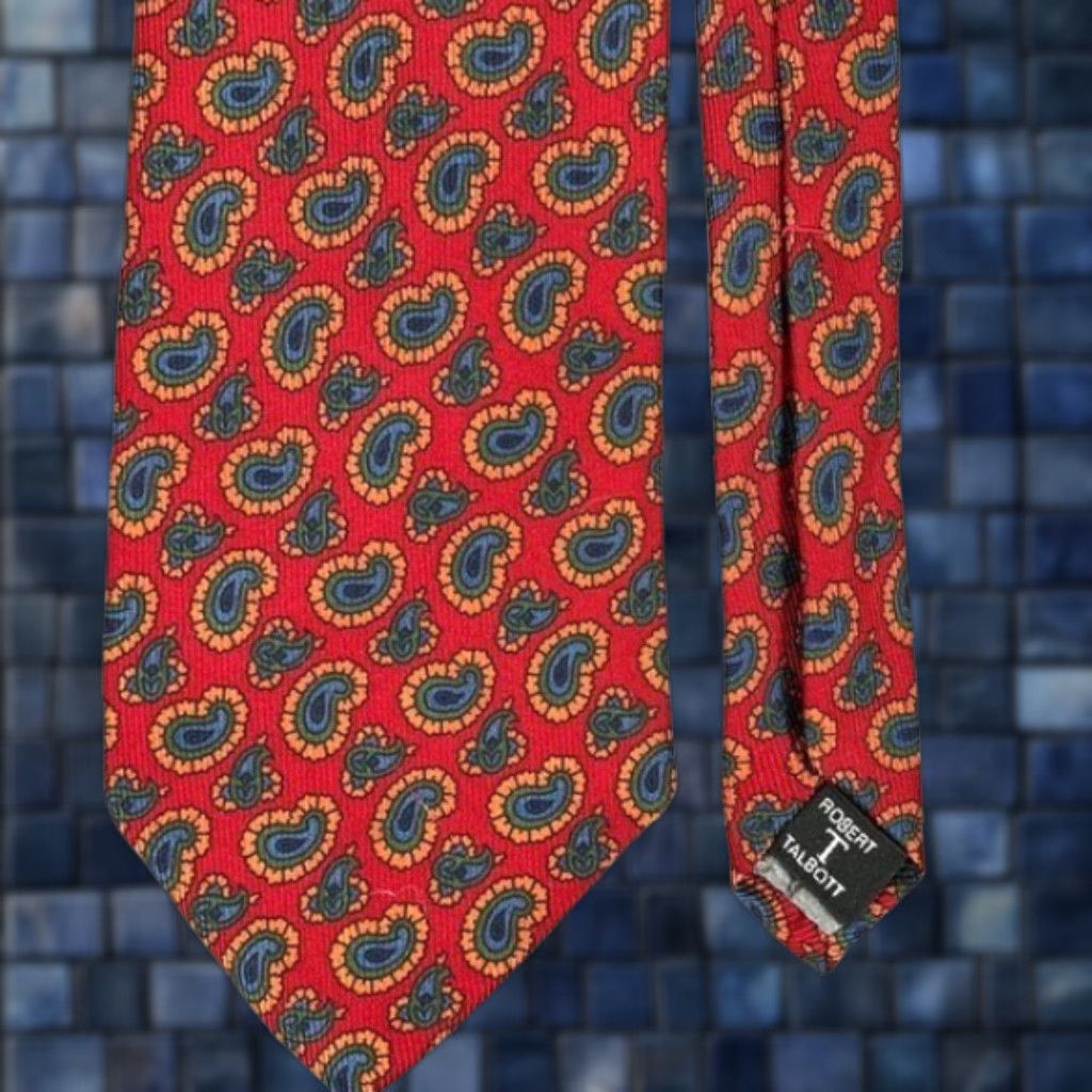 Robert Talbott VINTAGE Robert Talbott Best of Class Red Paisley Silk Necktie Mens Accessory Academia Size ONE SIZE - 1 Thumbnail