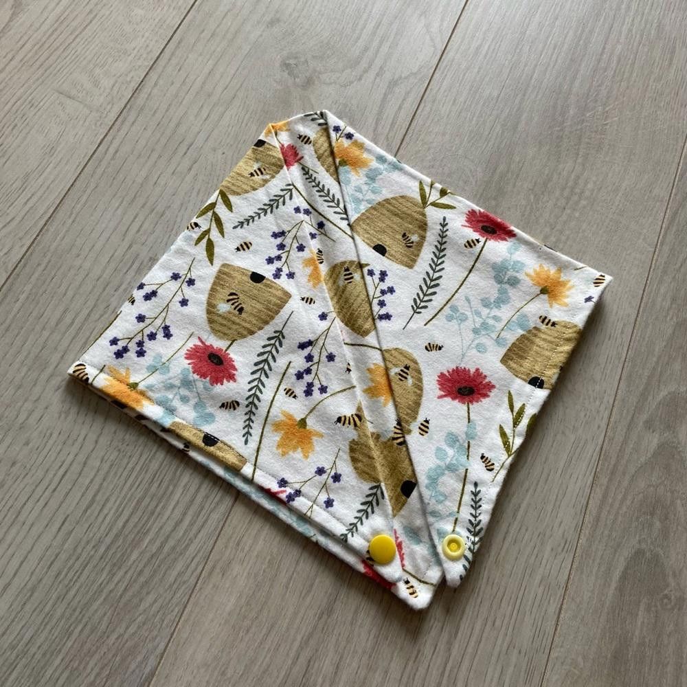 Designer White Beehive Dog Bandana Size ONE SIZE - 2 Thumbnail