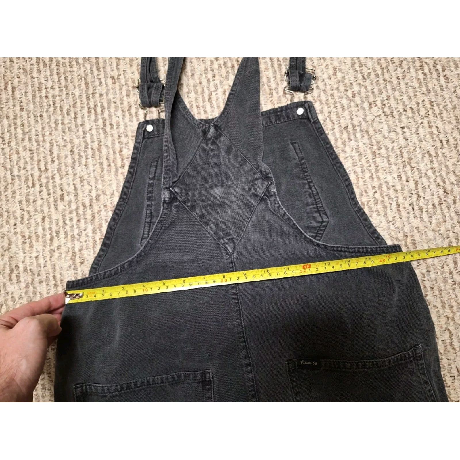 Route 66 VINTAGE Route 66 Overalls Women Black L Denim 100% Cotton Pockets Wide Buckle Square Neck Casual All Seasons Y2k Retro Size 36" / US 14 / IT 50 - 4 Thumbnail