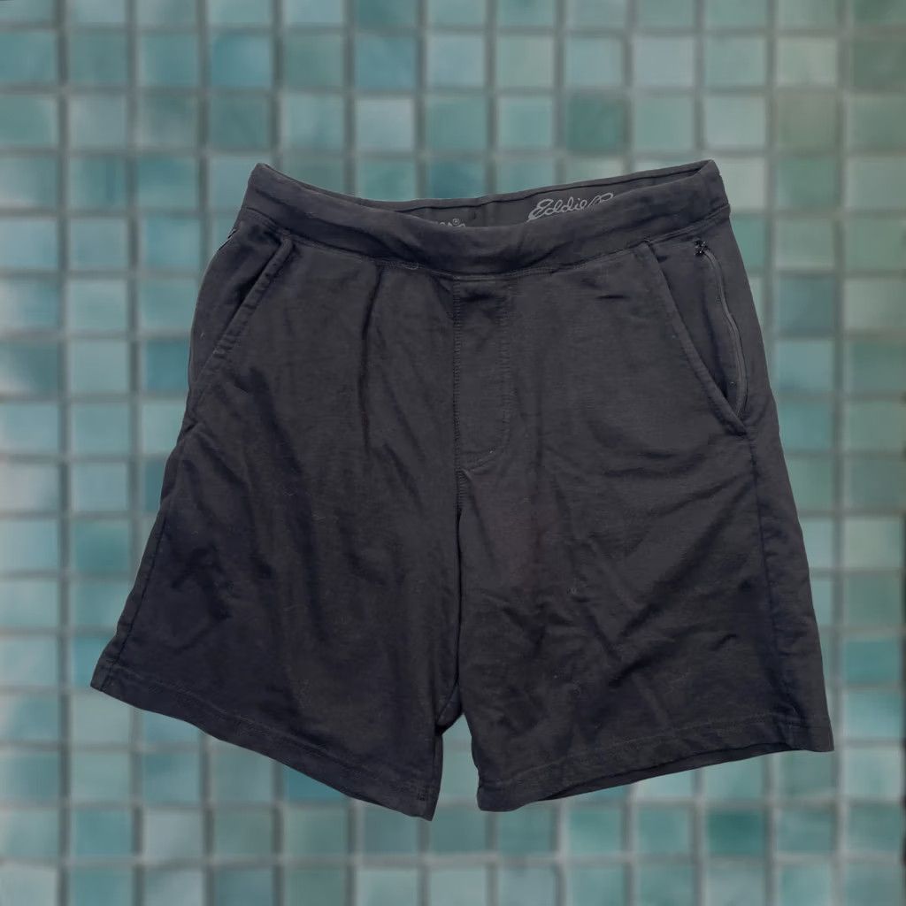Eddie Bauer Eddie Bauer Shorts Mens Medium Black Lounge French Terry Lined Cotton Drawstring Size US 31 - 1 Thumbnail