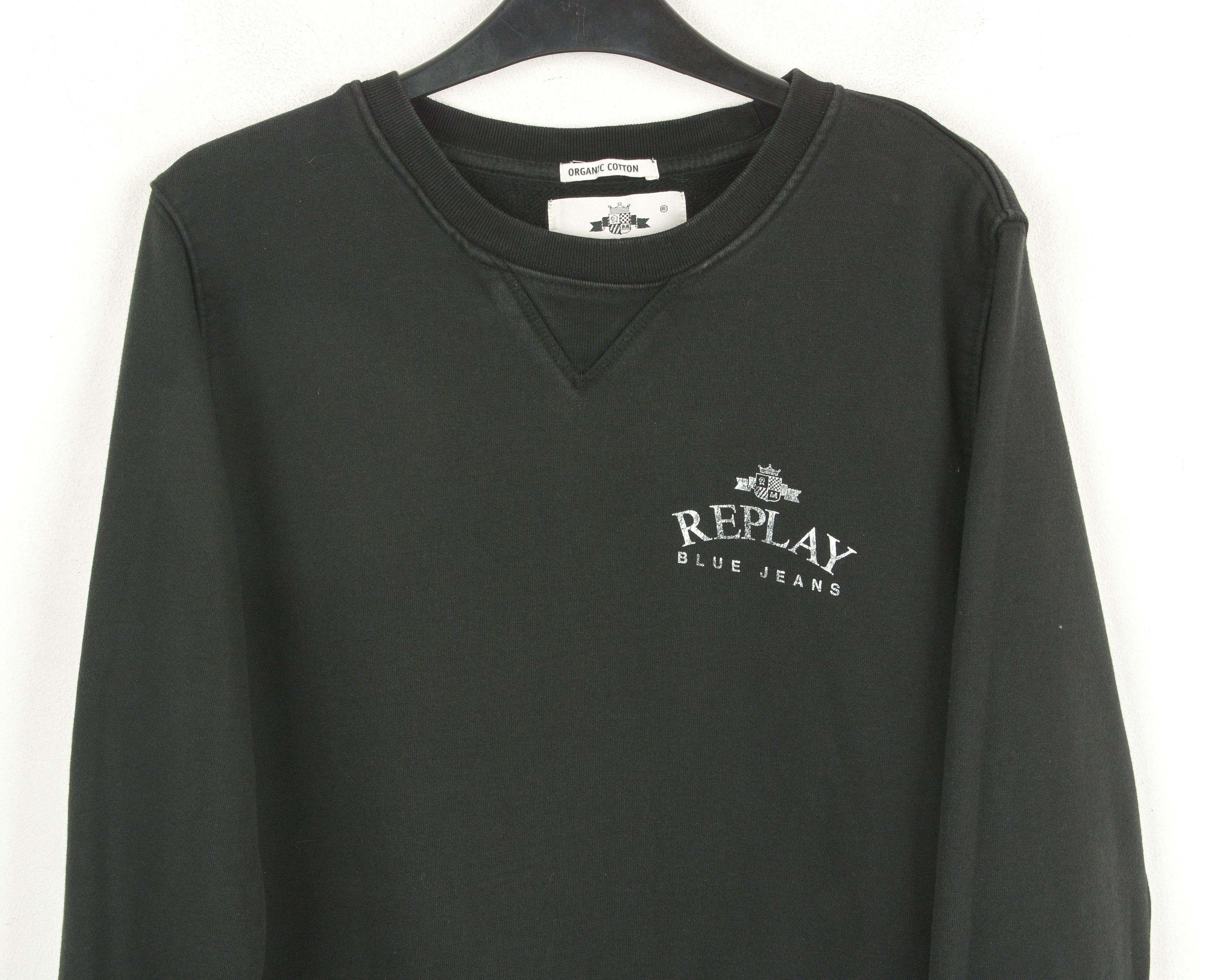 Replay Women M Jumper Black Sweatshirt Pullover Organic Cotton Size M / US 6-8 / IT 42-44 - 2 Thumbnail
