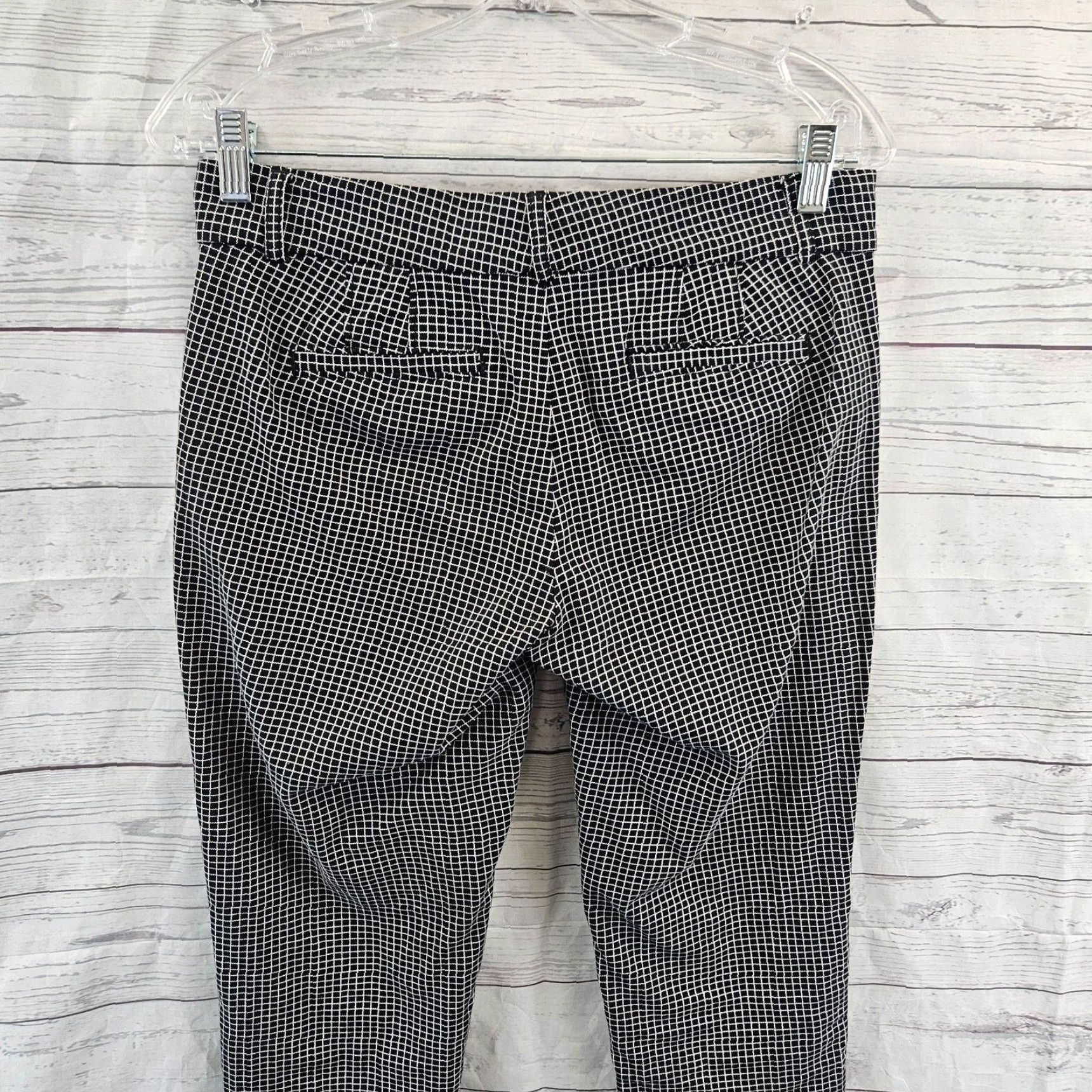 Banana Republic Banana Republic Womens Cropped Pants 4P Black White Low Rise Slim Fit Petite B Size 27" / US 4 / IT 40 - 4 Thumbnail