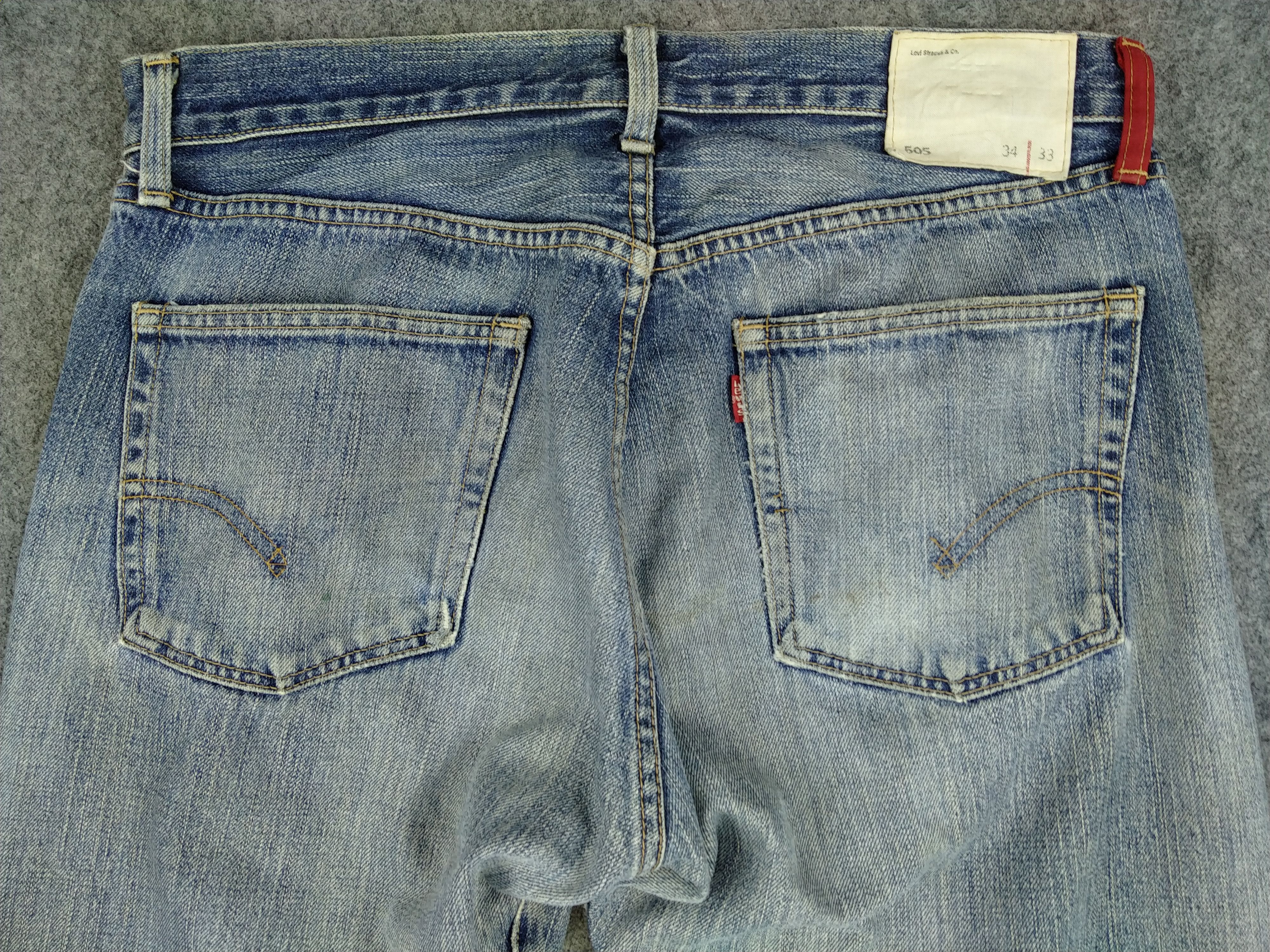 Levi's Blue Distressed Vintage Levi's 505 Jeans 33x31.5 Denim JN961 Size US 33 - 4 Thumbnail