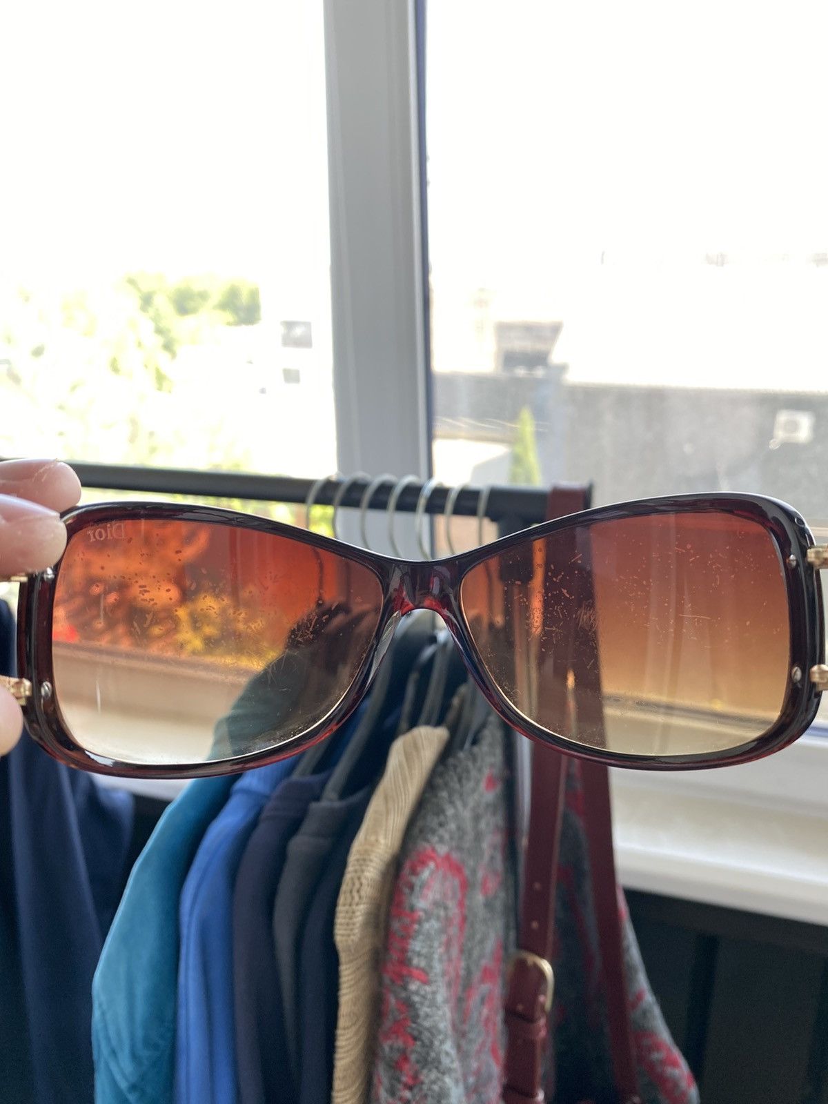 Dior 🔥VINTAGE DIOR LOGO SUNGLASSES GLASSES MADE IN ITALY Size ONE SIZE - 10 Thumbnail