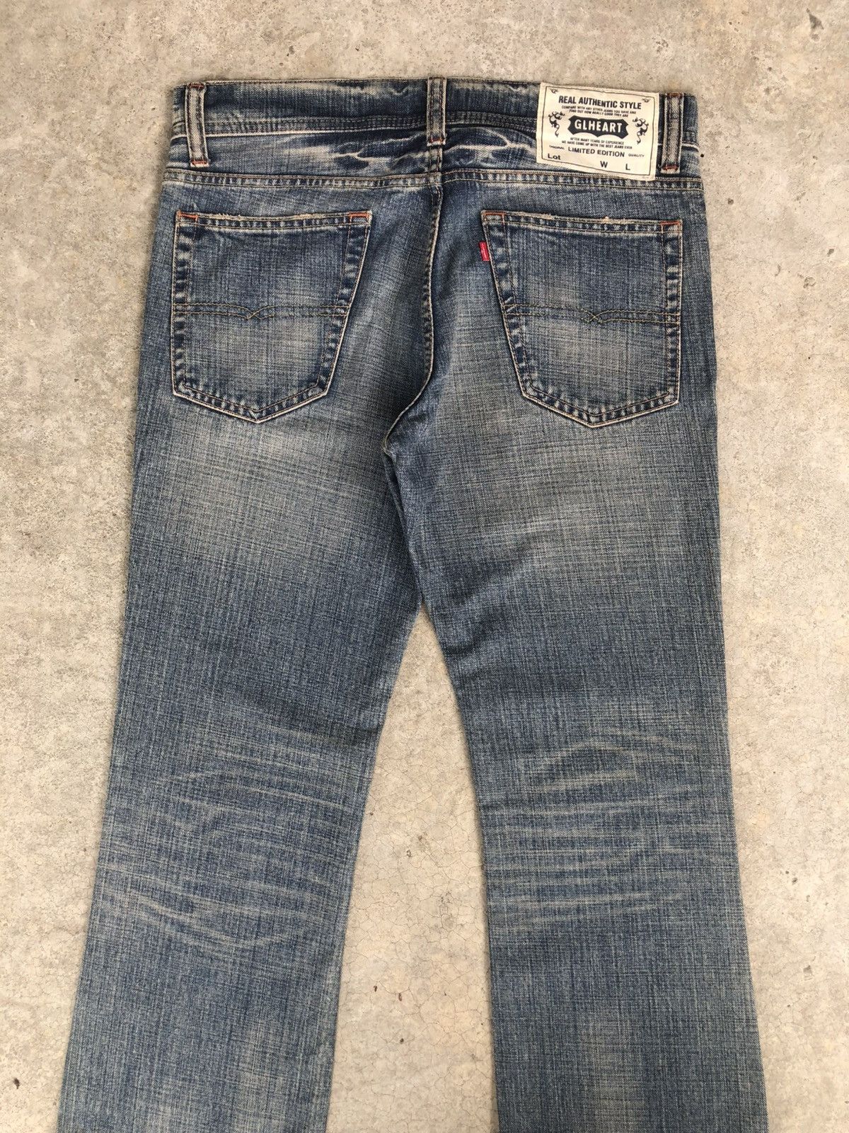 If Six Was Nine Japanese GLHEART Flared Jeans Bootcut Mud Wash Distressed Size US 33 - 10 Thumbnail
