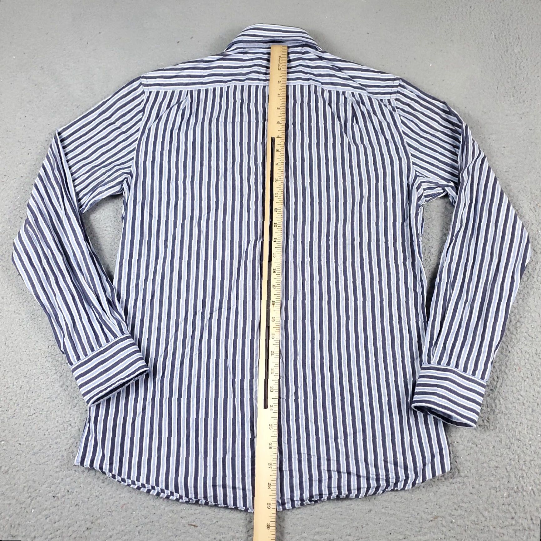 Tommy Hilfiger Tommy Hilfiger Blue Striped Dress Shirt Mens Size 15 Long Sleeve Button Up Casual Classic Size 40R - 5 Thumbnail