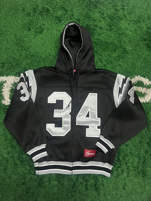 Supreme Supreme Football Zip Up Hooded Sweatshirt (Black) | Grailed