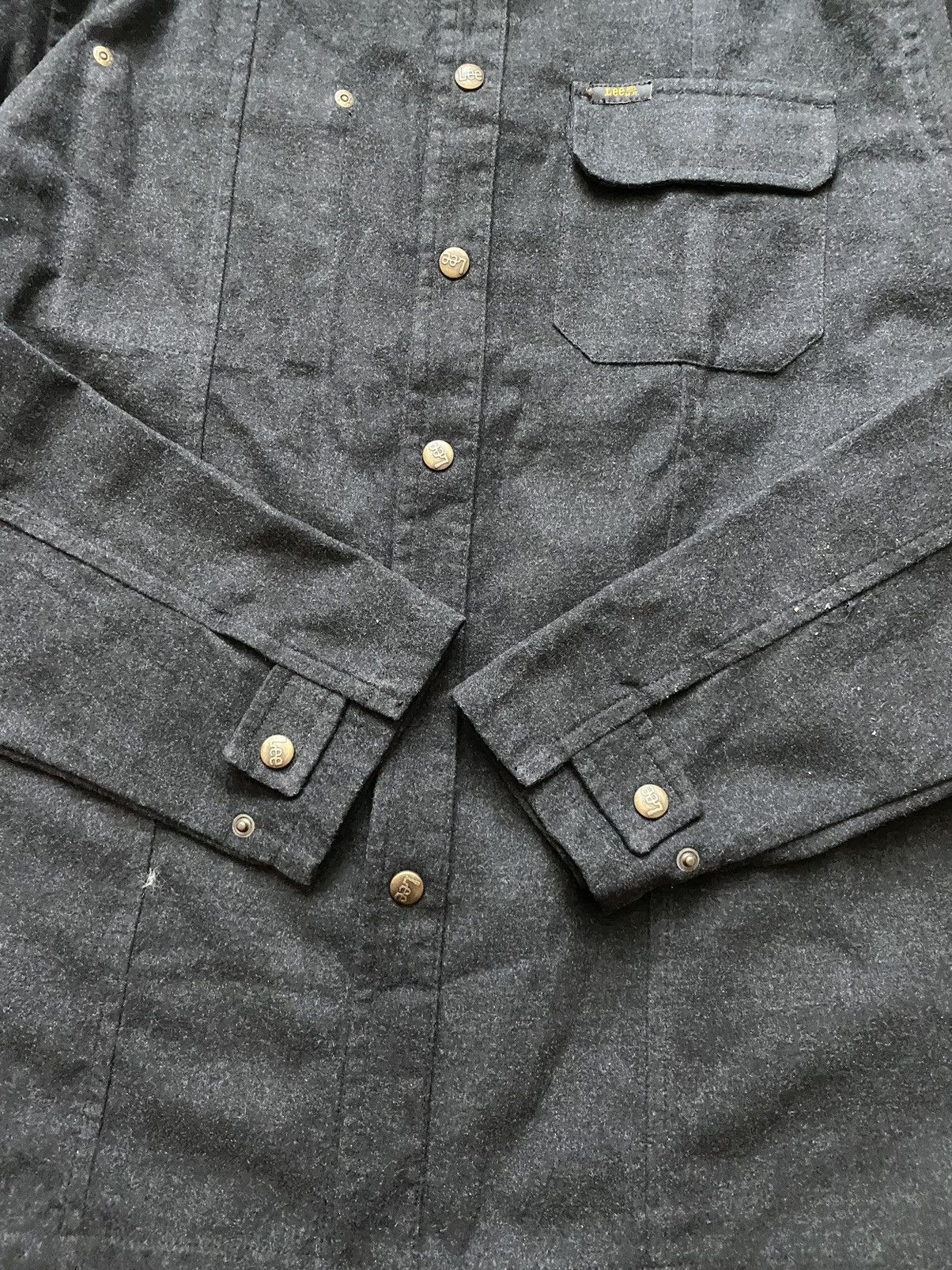 Lee × Vintage 1970s Lee vintage Wool/viscous Pearl Snap Over-Shirt Size US XL / EU 56 / 4 - 4 Thumbnail