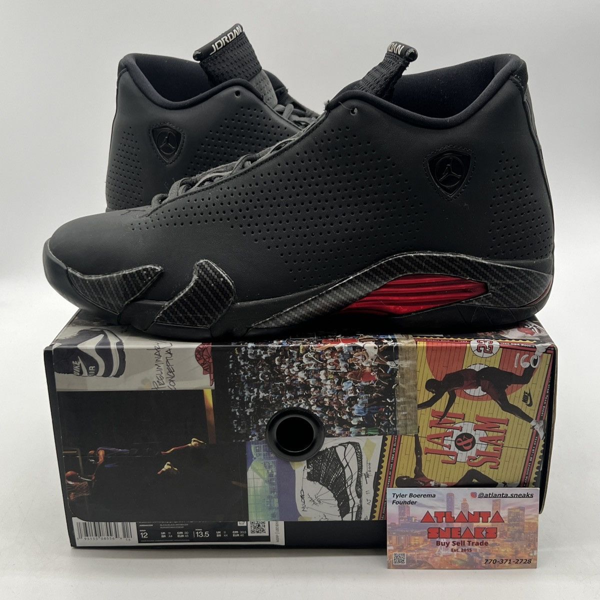 image of Air Jordan 14 Black Ferrari Shoes, Men's (Size 12)