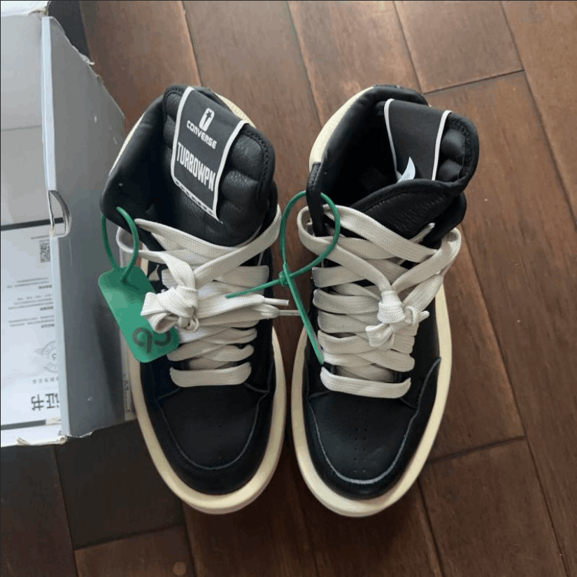 Rick Owens Converse TURBOWPN Mid x Rick Owens Drkshdw Black Size US 7 / EU 40 - 3 Thumbnail