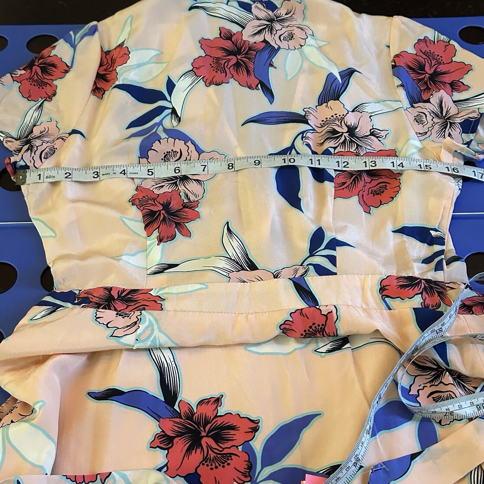 Anthropologie Yumi Kim Soho Mixer Floral Wrap Mini Dress Silk Peach XS Size XS / US 0-2 / IT 36-38 - 9 Thumbnail