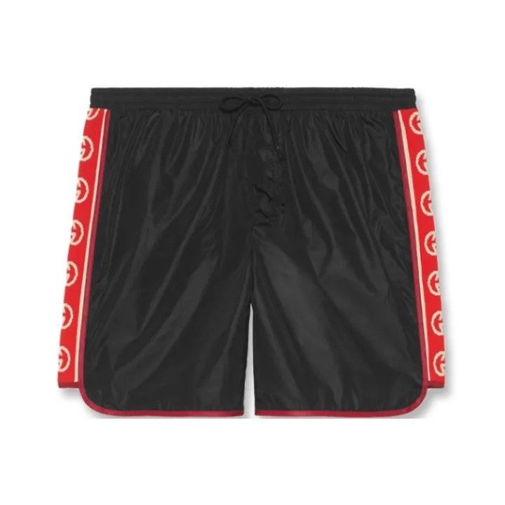 Gucci Gucci Gucci Black Letter Stripe Print Casual Shorts -2506 Size US 44 / EU 60 - 1 Thumbnail